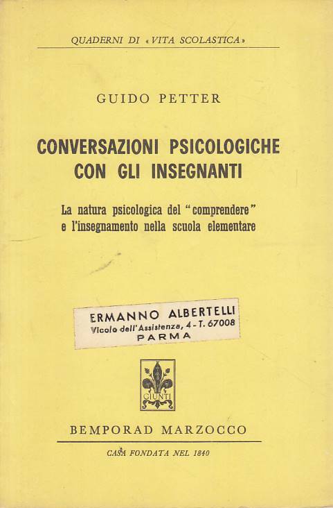 CONVERSAZIONI PSICOLOGICHE CON GLI INSEGNANTI