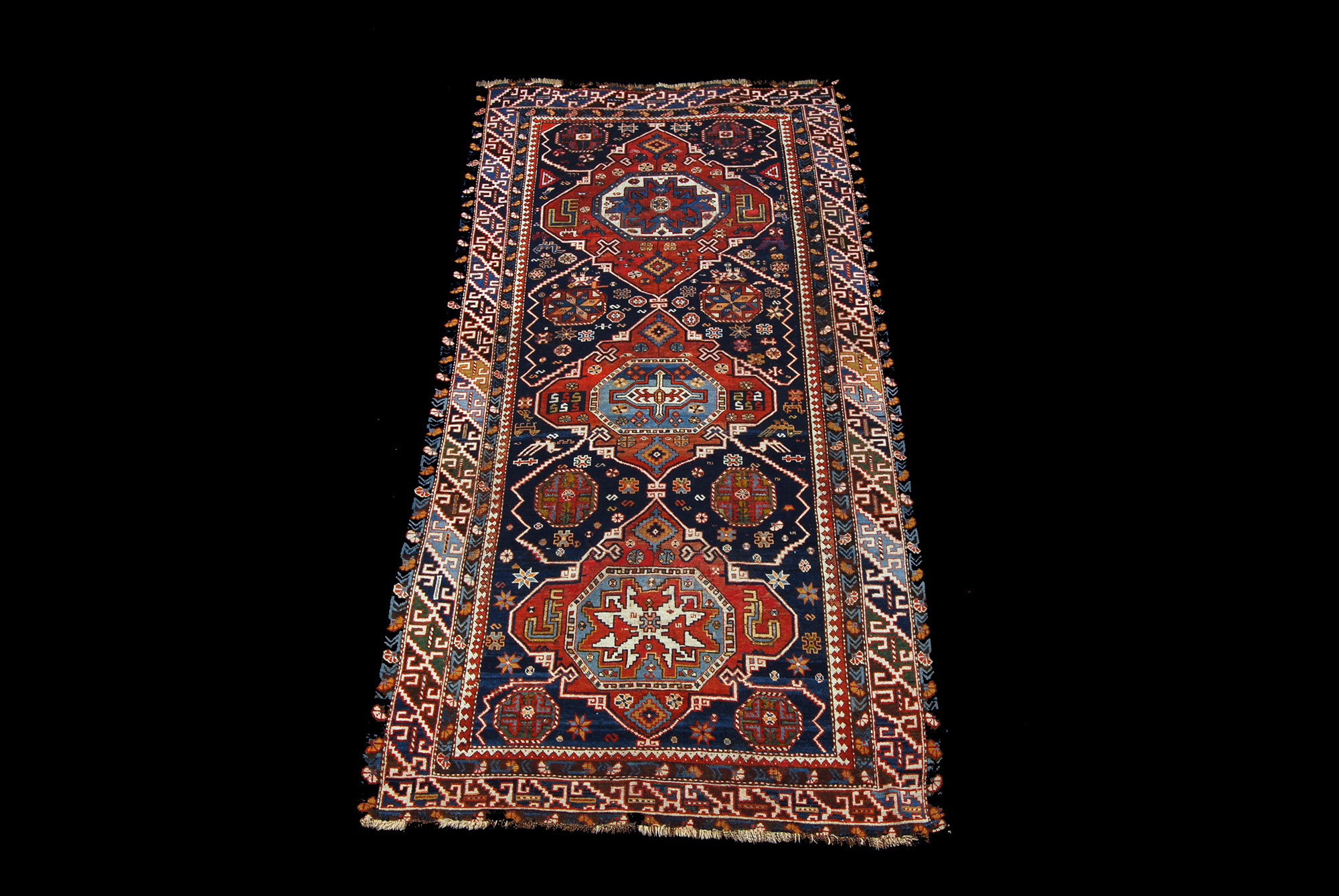 Hand made Antique Kazak / Shirvan Caucasic Carpets CM 265x130 - Bild 1 von 12
