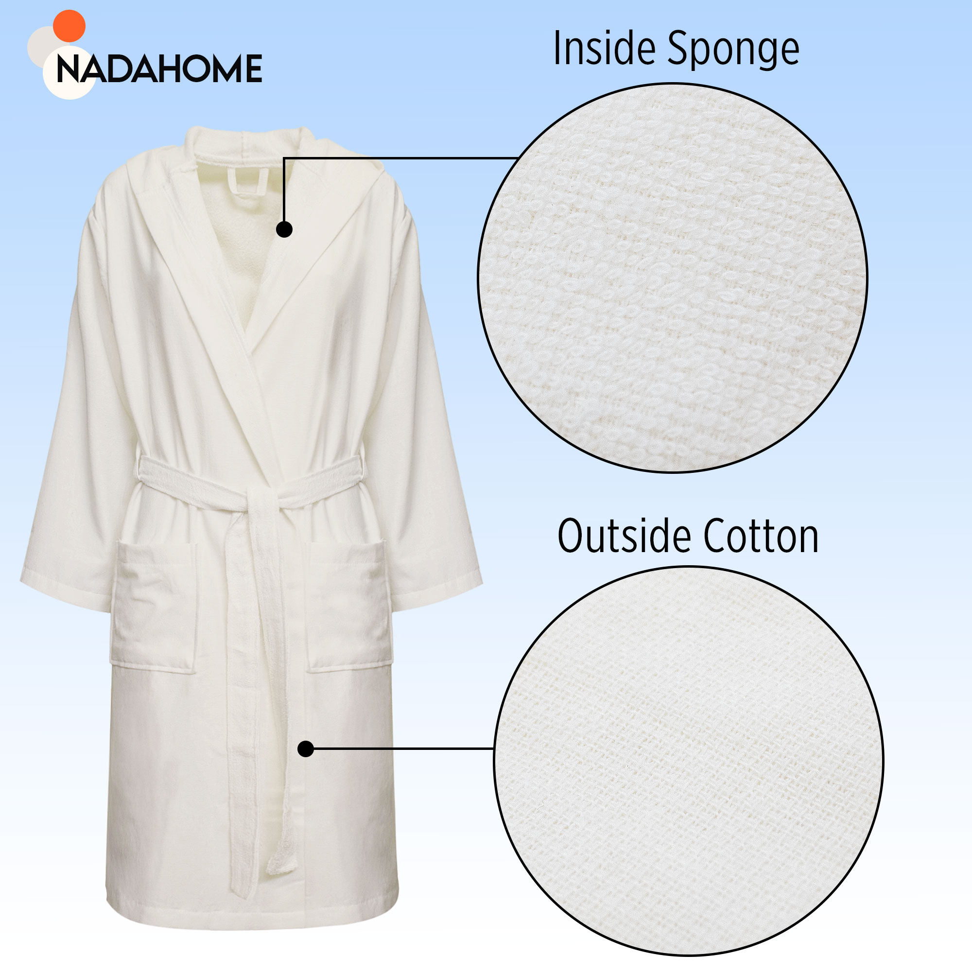 Accappatoio in microspugna uomo donna in Cotone con Cappuccio Bagno Unisex 0064 - Foto 3 di 61