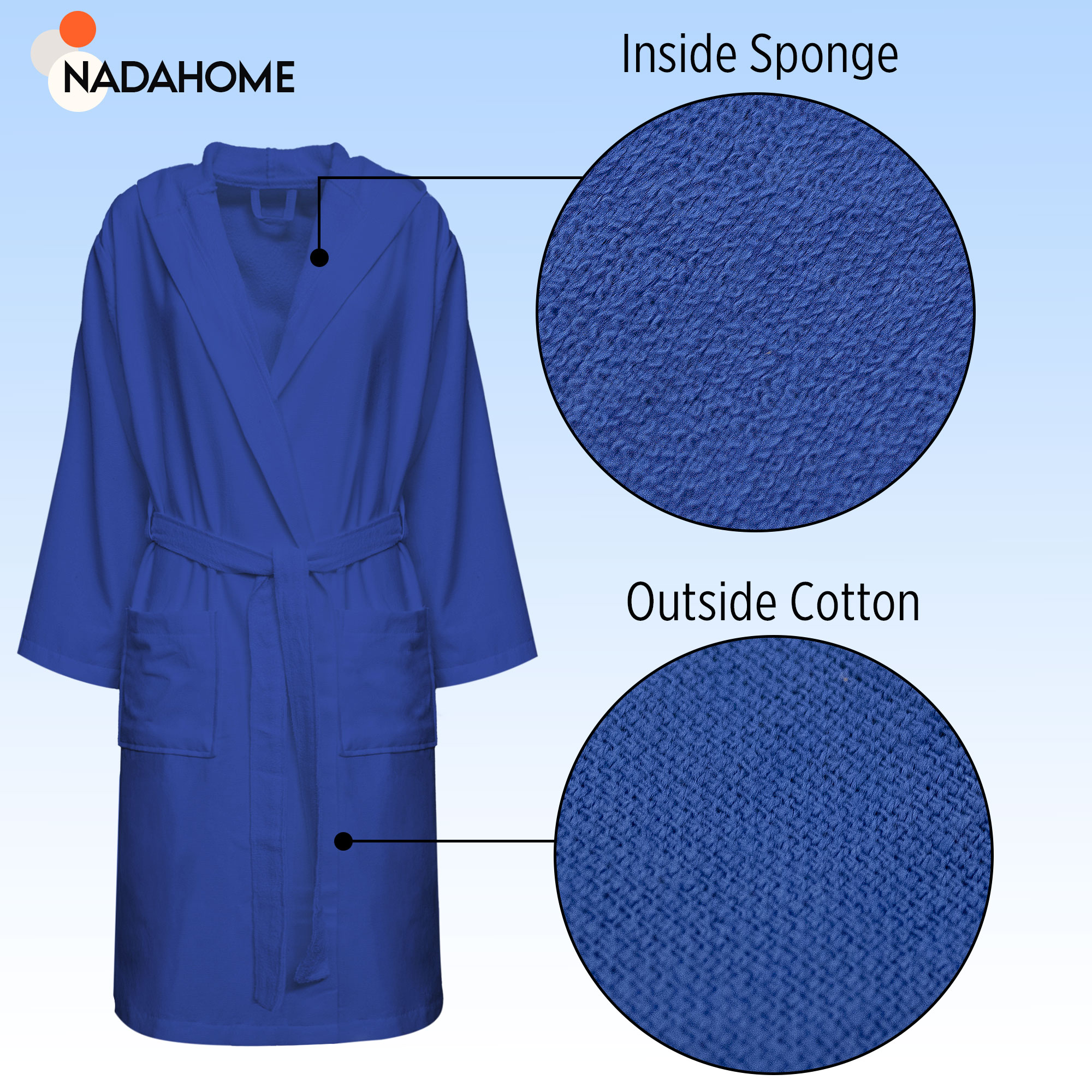 Accappatoio in microspugna uomo donna in Cotone con Cappuccio Bagno Unisex 0064 - Foto 15 di 61