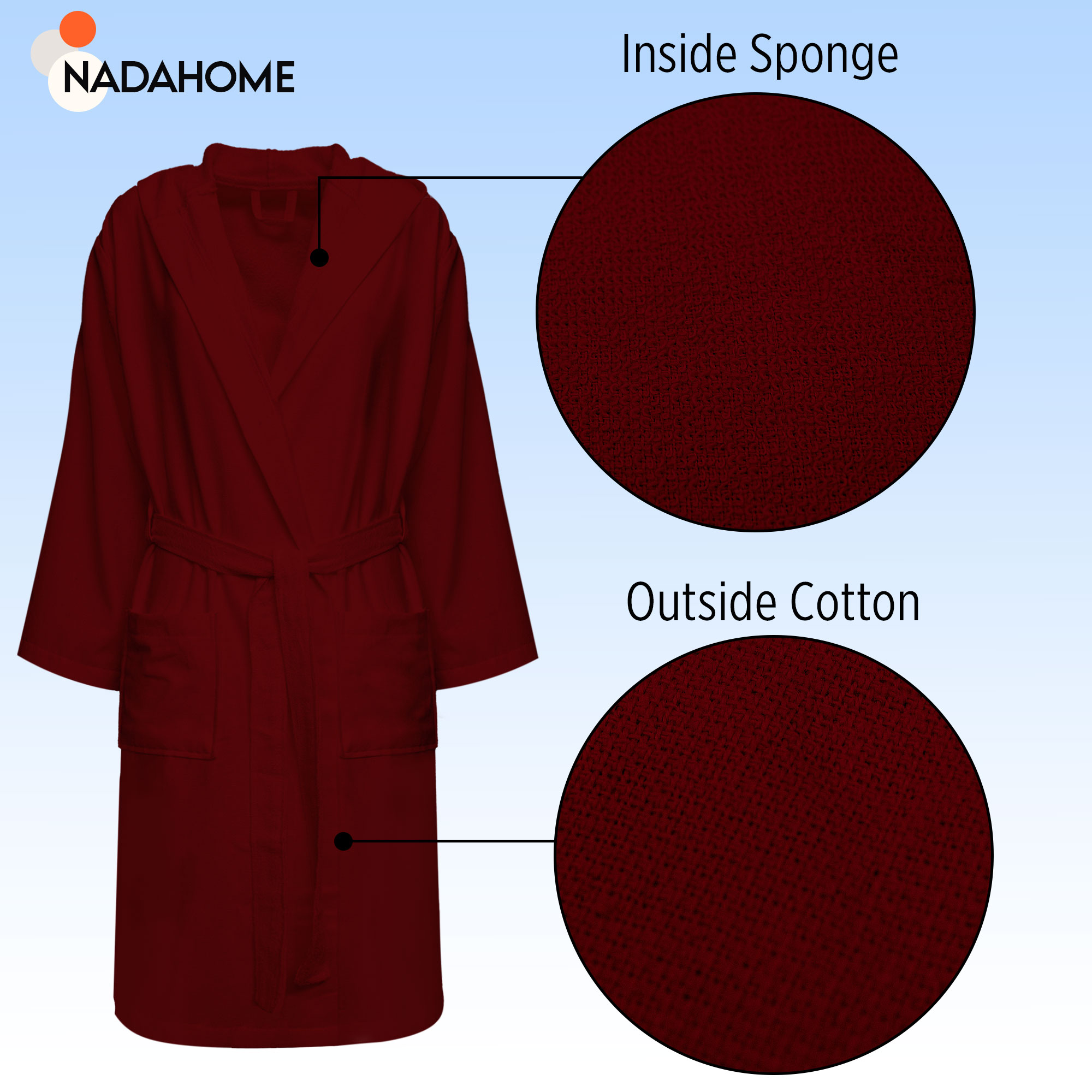 Accappatoio in microspugna uomo donna in Cotone con Cappuccio Bagno Unisex 0064 - Foto 19 di 61