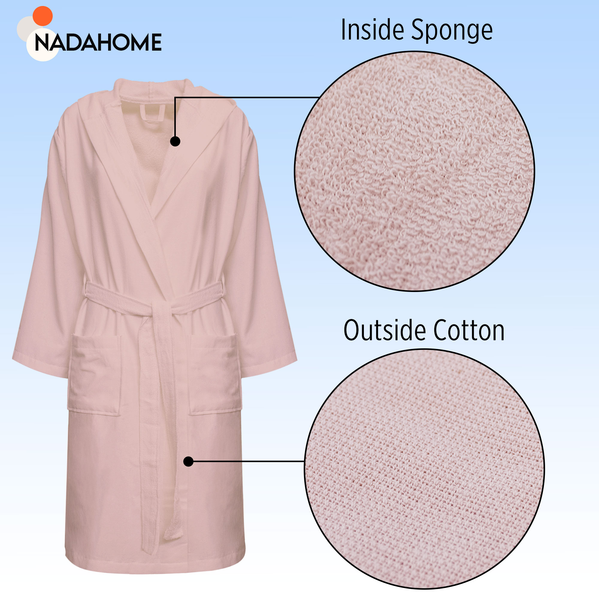 Accappatoio in microspugna uomo donna in Cotone con Cappuccio Bagno Unisex 0064 - Foto 23 di 61