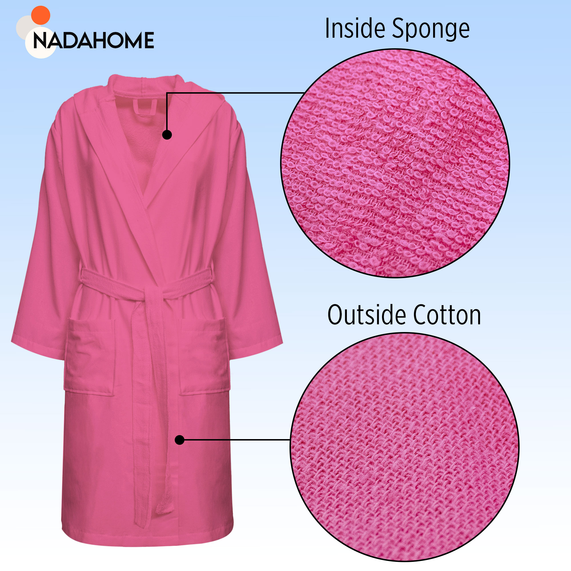 Accappatoio in microspugna uomo donna in Cotone con Cappuccio Bagno Unisex 0064 - Foto 31 di 61