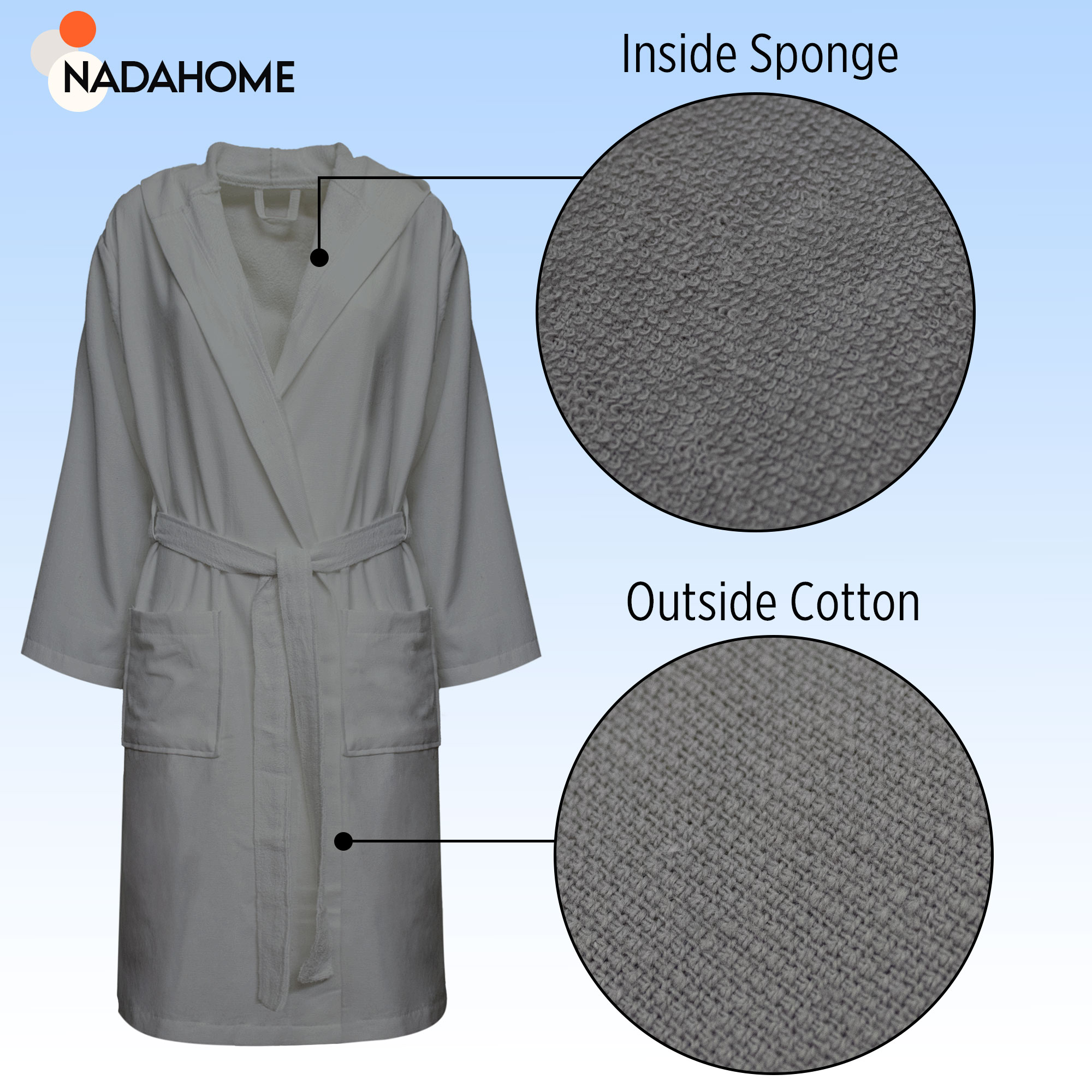 Accappatoio in microspugna uomo donna in Cotone con Cappuccio Bagno Unisex 0064 - Foto 35 di 61