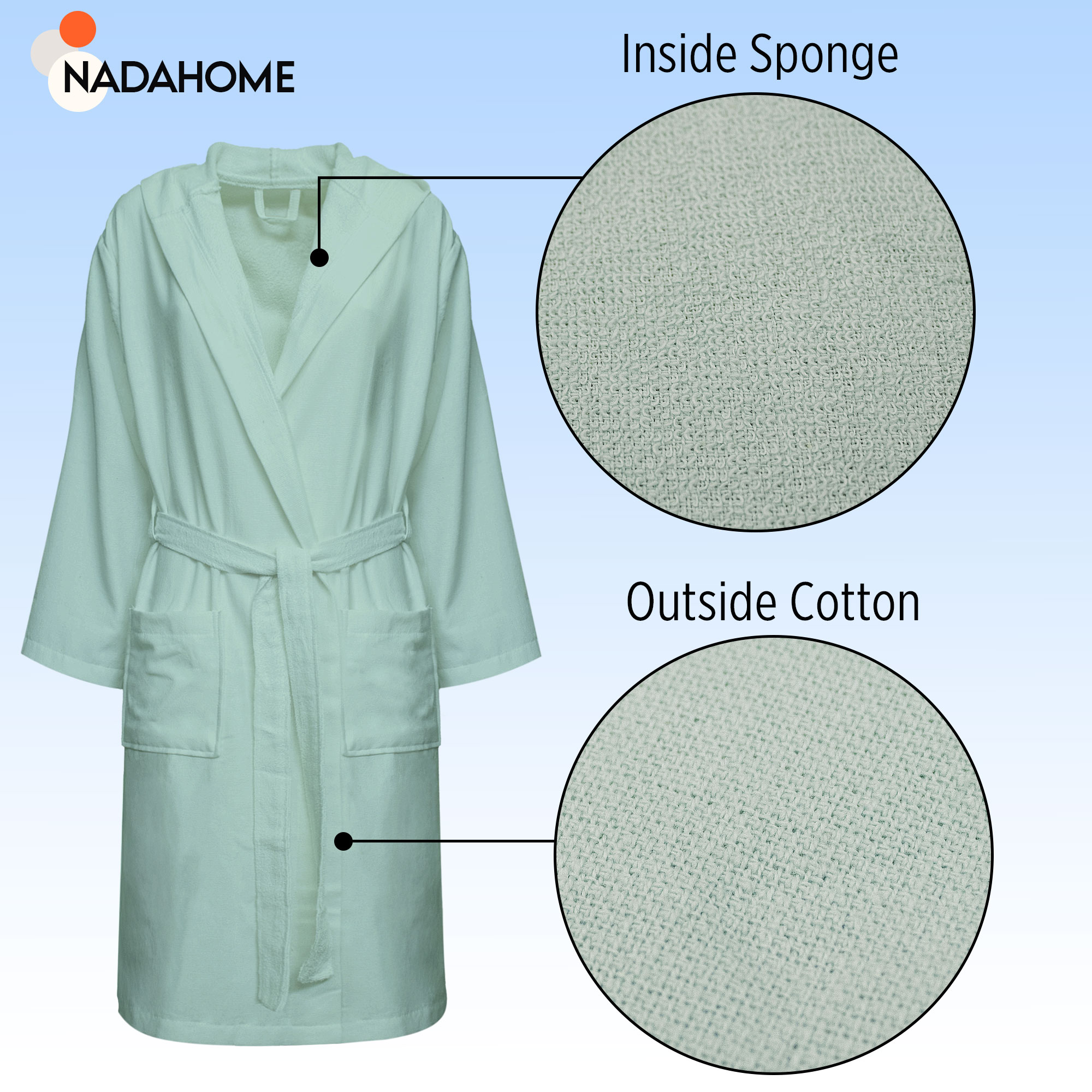 Accappatoio in microspugna uomo donna in Cotone con Cappuccio Bagno Unisex 0064 - Foto 39 di 61