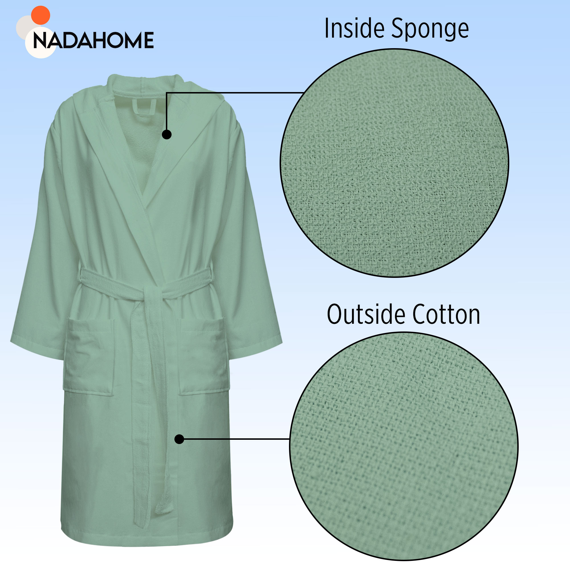 Accappatoio in microspugna uomo donna in Cotone con Cappuccio Bagno Unisex 0064 - Foto 51 di 61