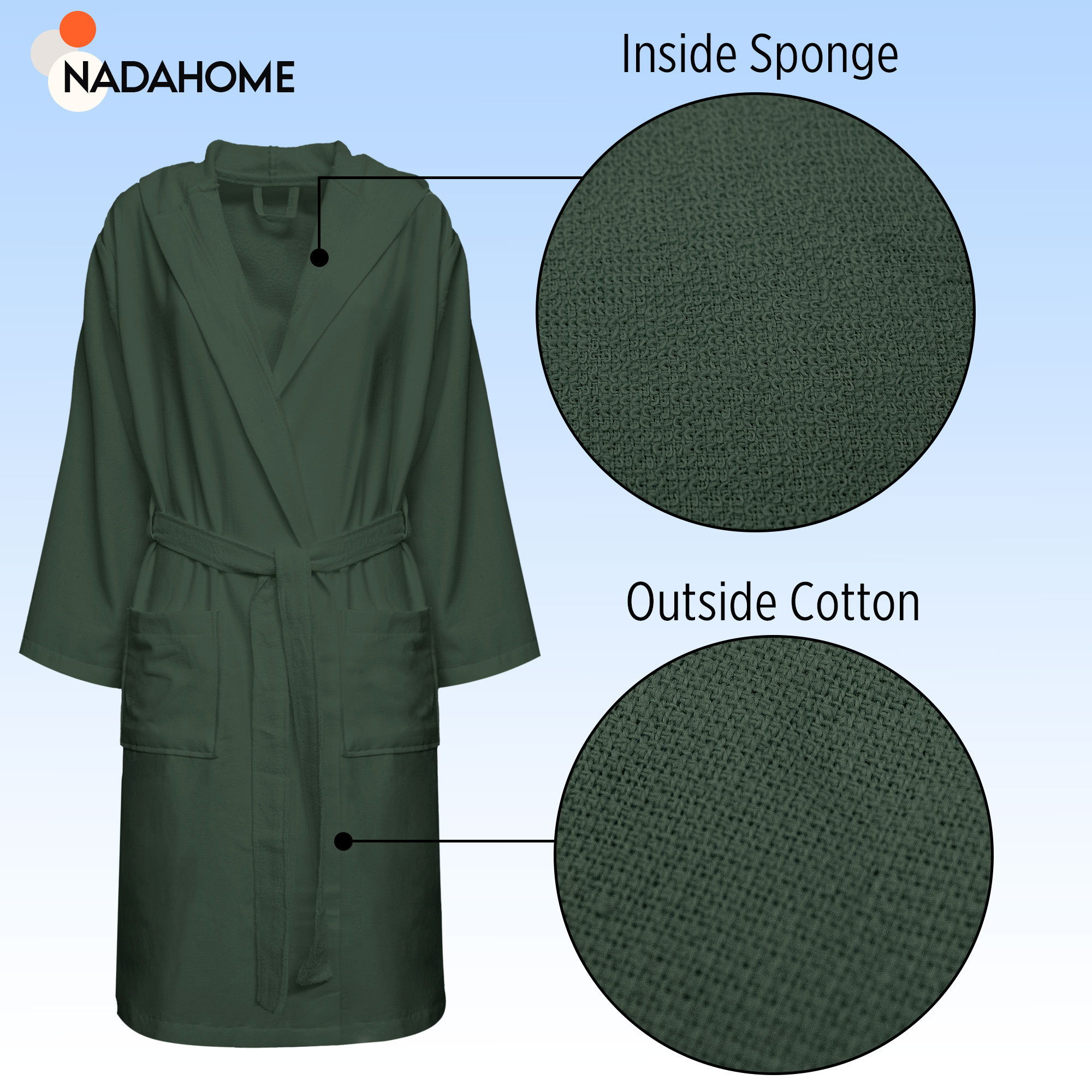 Accappatoio in microspugna uomo donna in Cotone con Cappuccio Bagno Unisex 0064 - Foto 59 di 61