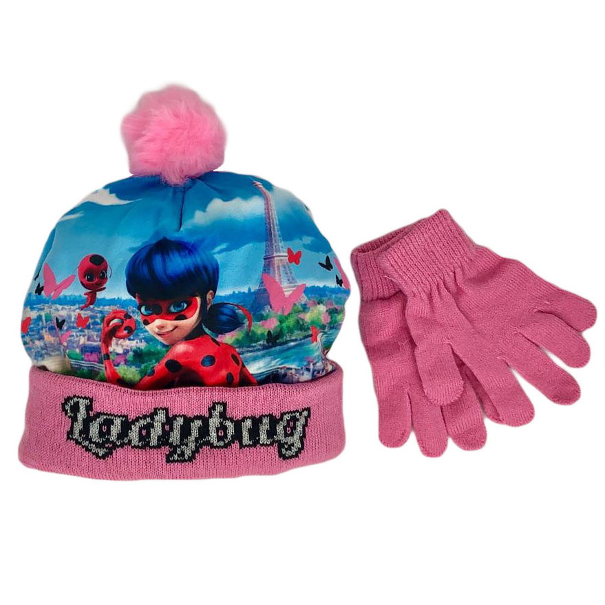 Set cappello e guanti invernale cappellino bambina Miraculous Lady Bug 1279 - Imagen 2 de 3