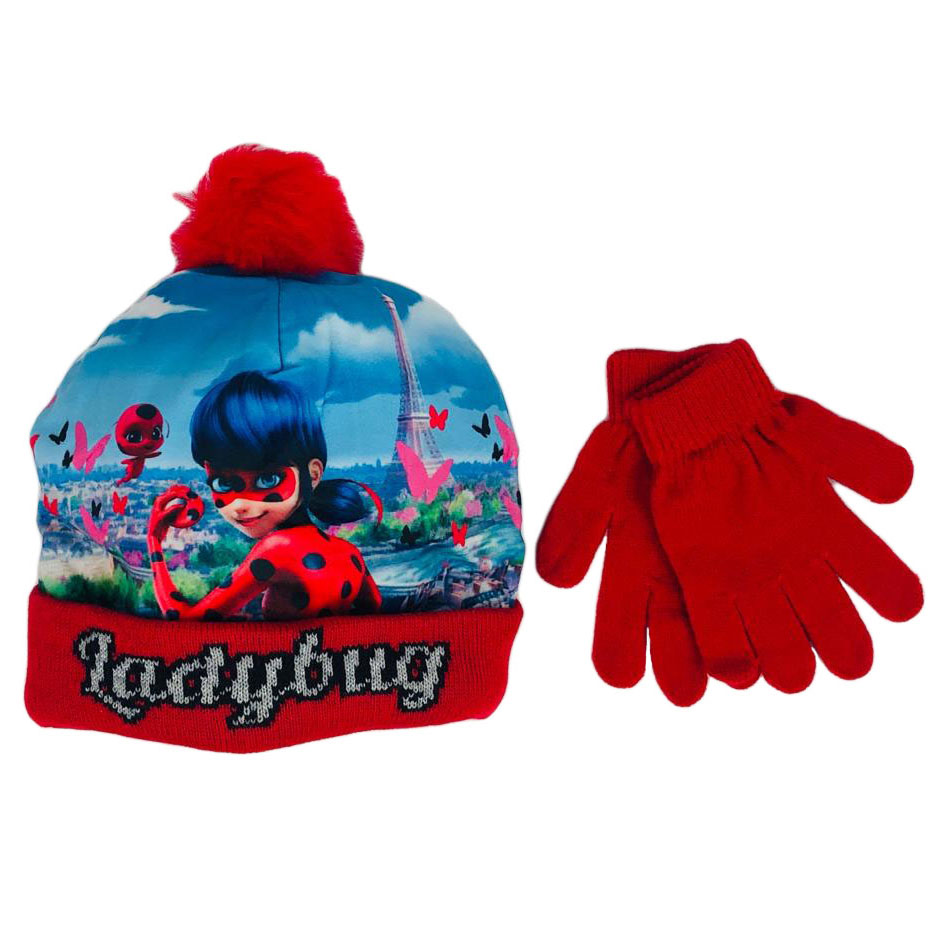 Set cappello e guanti invernale cappellino bambina Miraculous Lady Bug 1279 - Imagen 3 de 3