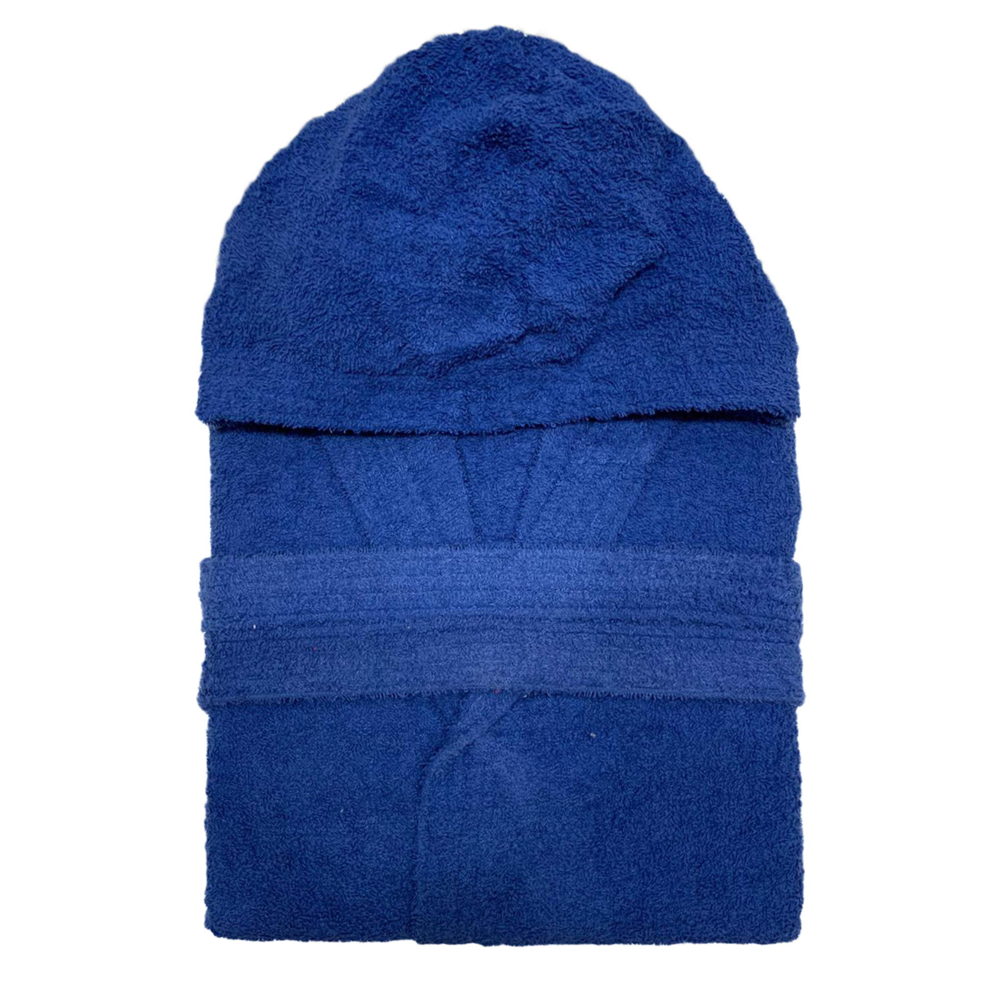 Accappatoio taglie forti in spugna di cotone unisex con cappuccio oversize 2691 - Picture 2 of 10