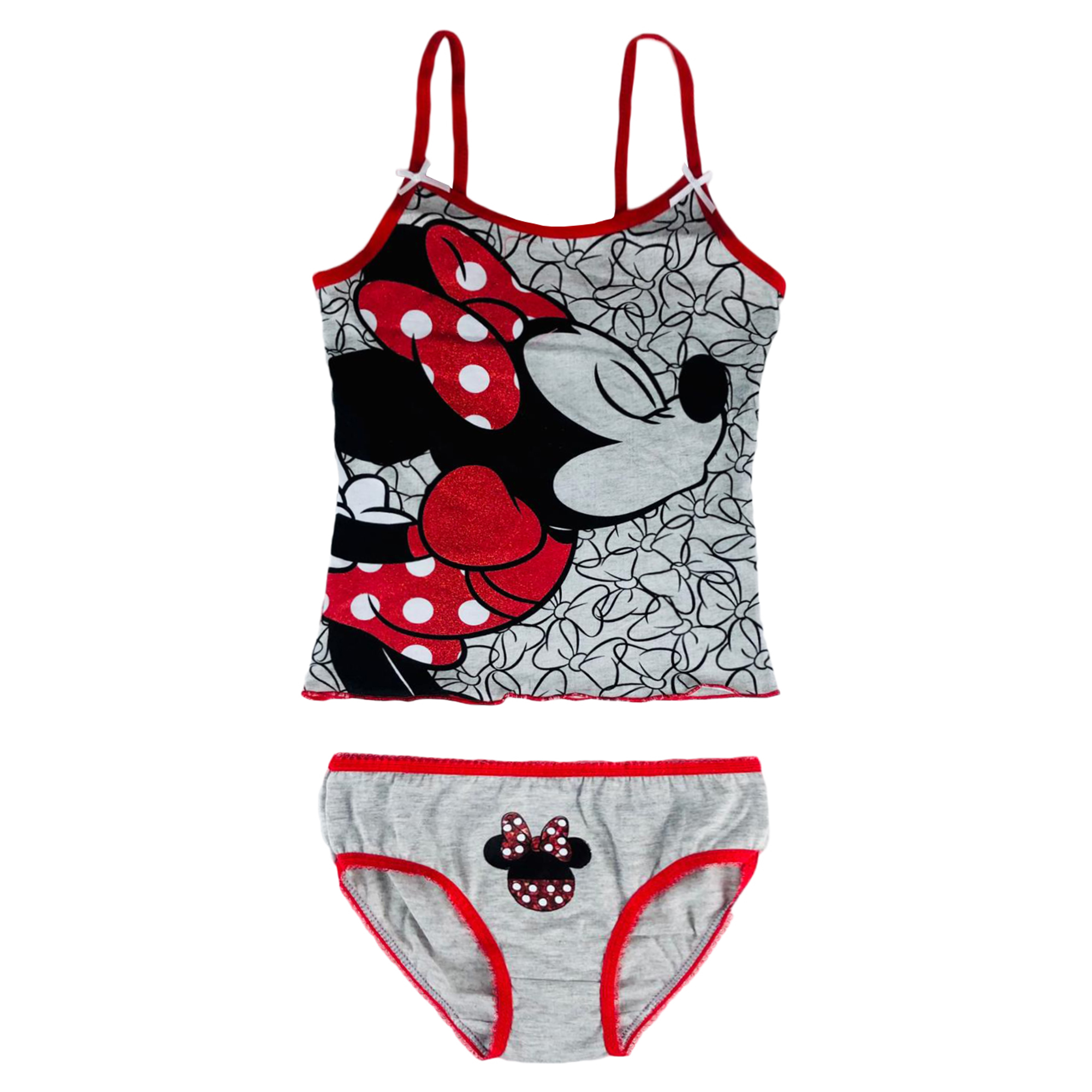 Pigiama bambina Disney Minnie completo canotta e mutandina estivo cotone 3140 - Picture 2 of 3