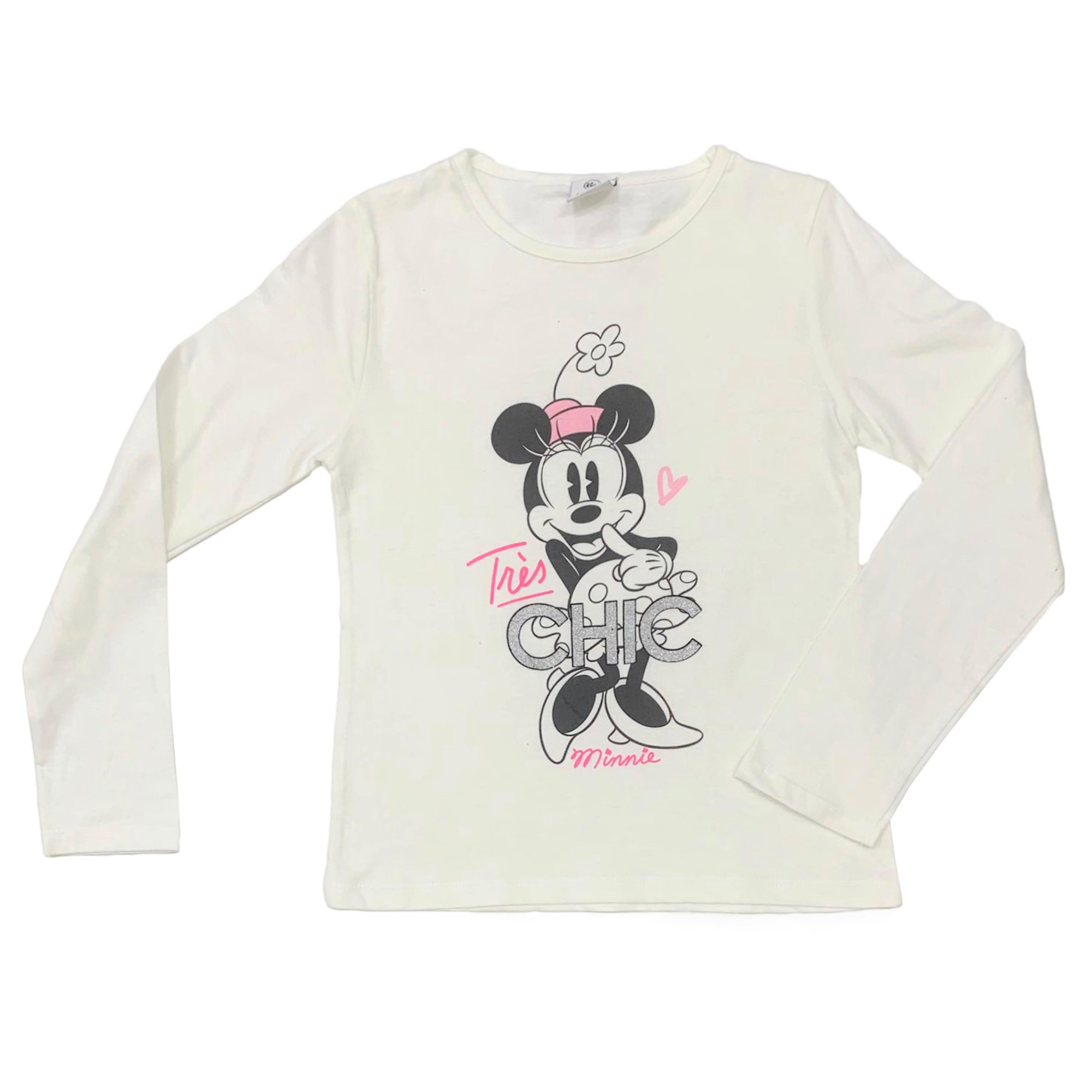 Maglietta maniche lunghe bambina ufficiale Disney Minnie Mouse originale 3328 - Foto 2 di 4