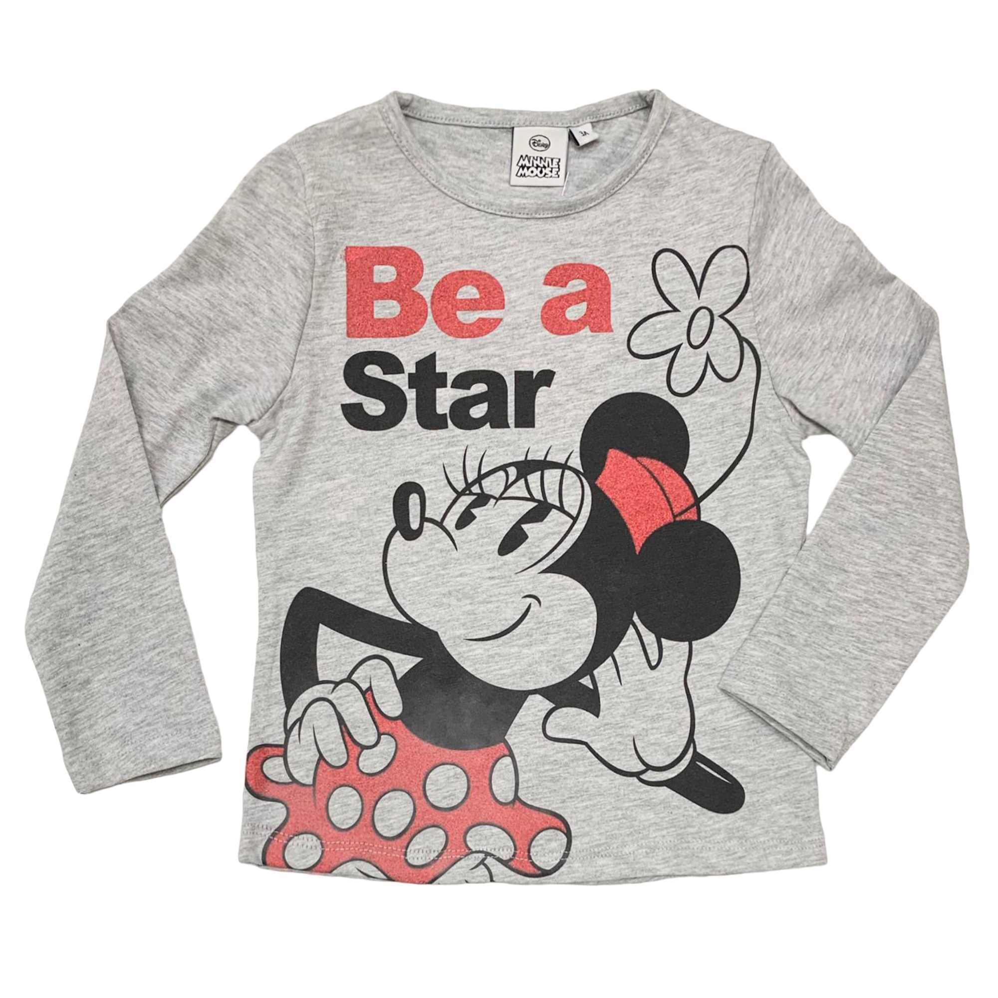 Maglietta maniche lunghe bambina ufficiale Disney Minnie Mouse originale 3328 - Foto 3 di 4