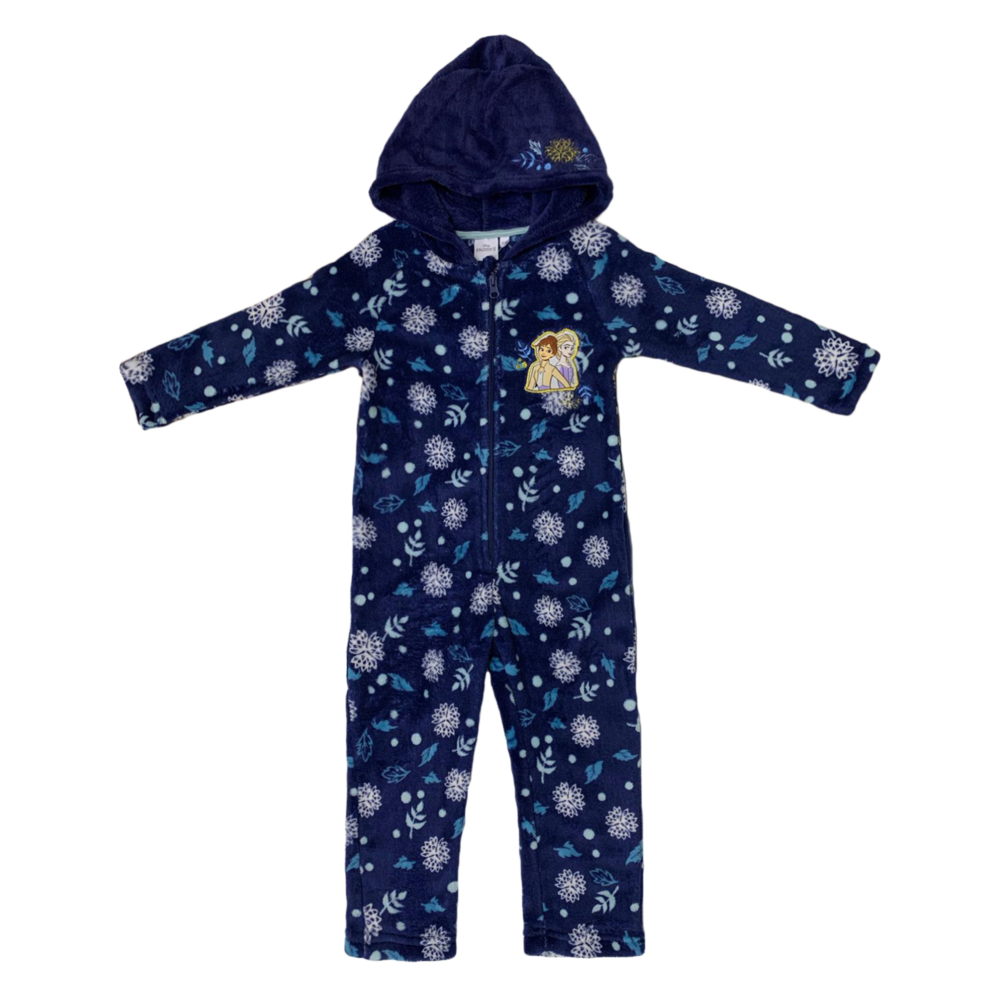 Pigiama un pezzo con cappuccio ufficiale Disney Frozen II bambina ragazza 3445 - Picture 3 of 3