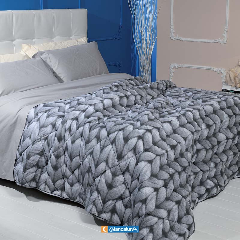 Trapunta singola in cotone Biancaluna piumone invernale Berna stampata 4456 - Imagen 4 de 8