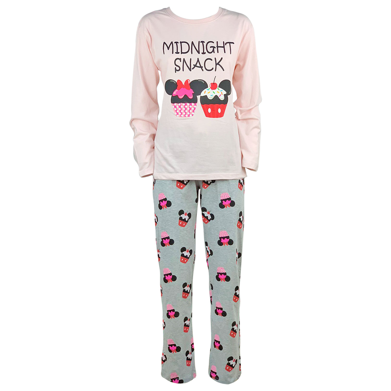 Pigiama lungo donna Disney Minnie Mouse maglia pantalone ragazza in cotone 4733 - Imagen 3 de 3