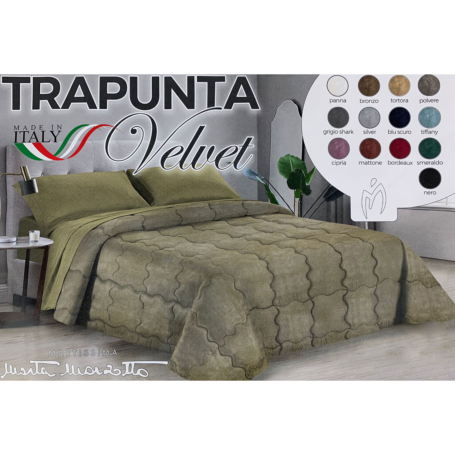 Trapunta piumone invernale letto matrimoniale Marta Marzotto velluto Velvet 4735 - Picture 4 of 13