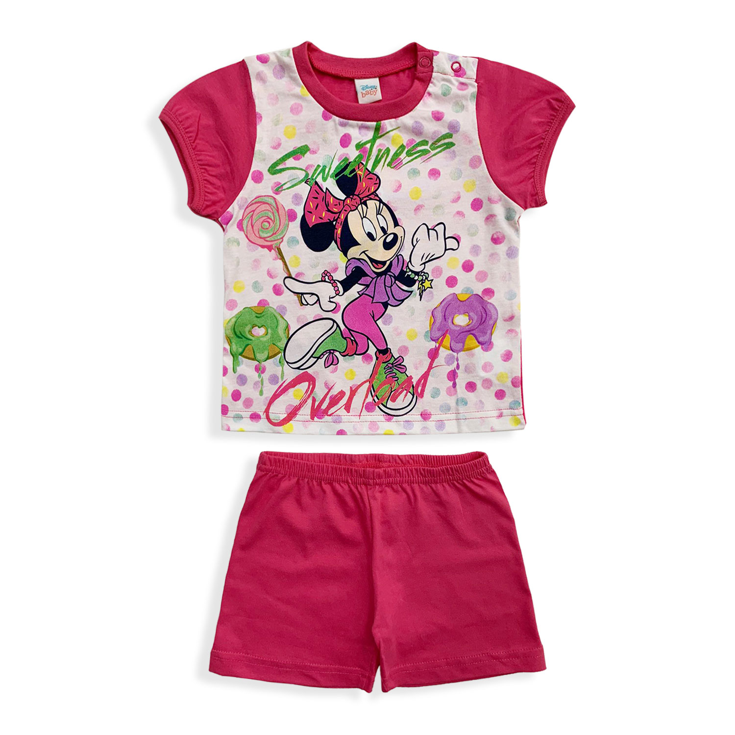 Pigiama Disney Minnie Mouse in cotone mezze maniche neonato bambina 5497 - Picture 2 of 9