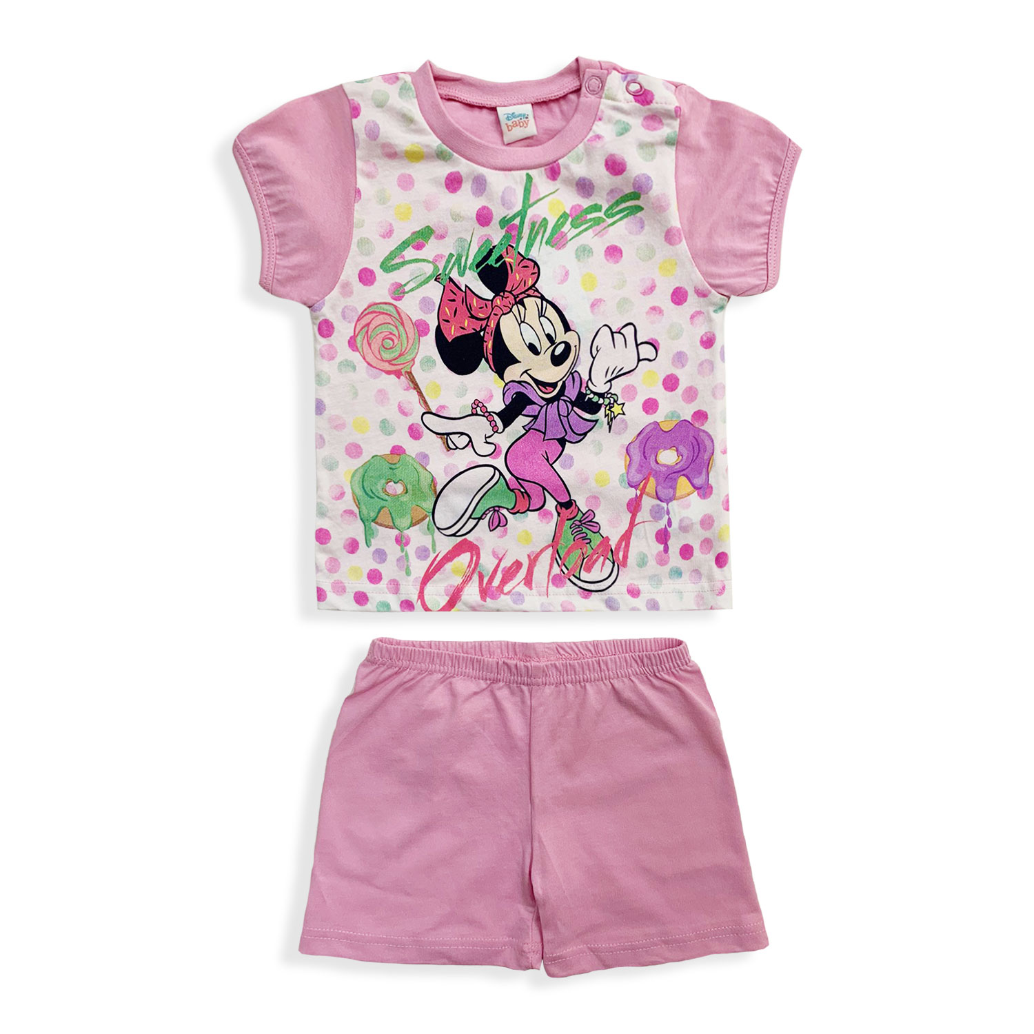 Pigiama Disney Minnie Mouse in cotone mezze maniche neonato bambina 5497 - Picture 6 of 9