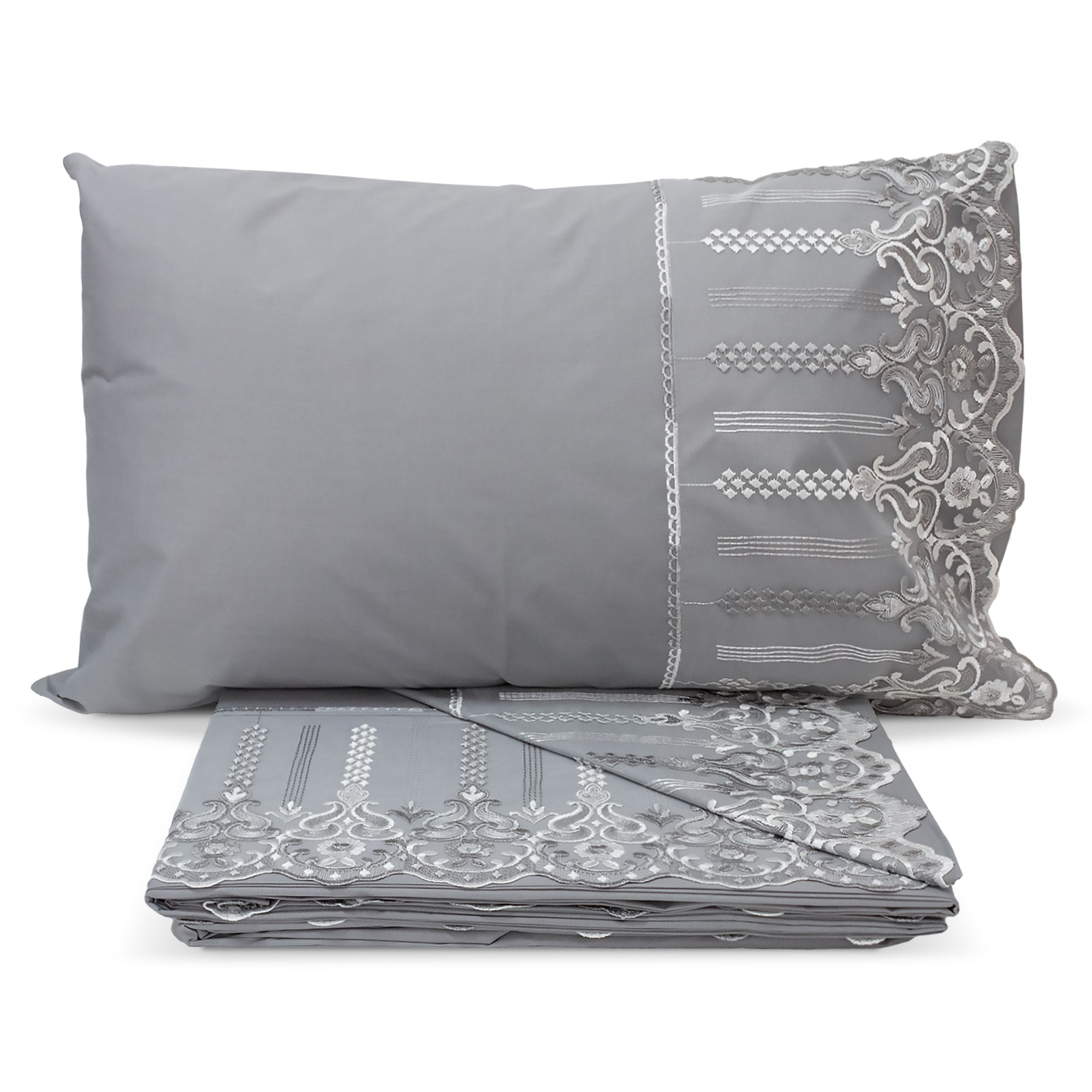 Completo lenzuola in cotone matrimoniale Renato Balestra 2 piazze Priscilla 5552 - Imagen 3 de 6