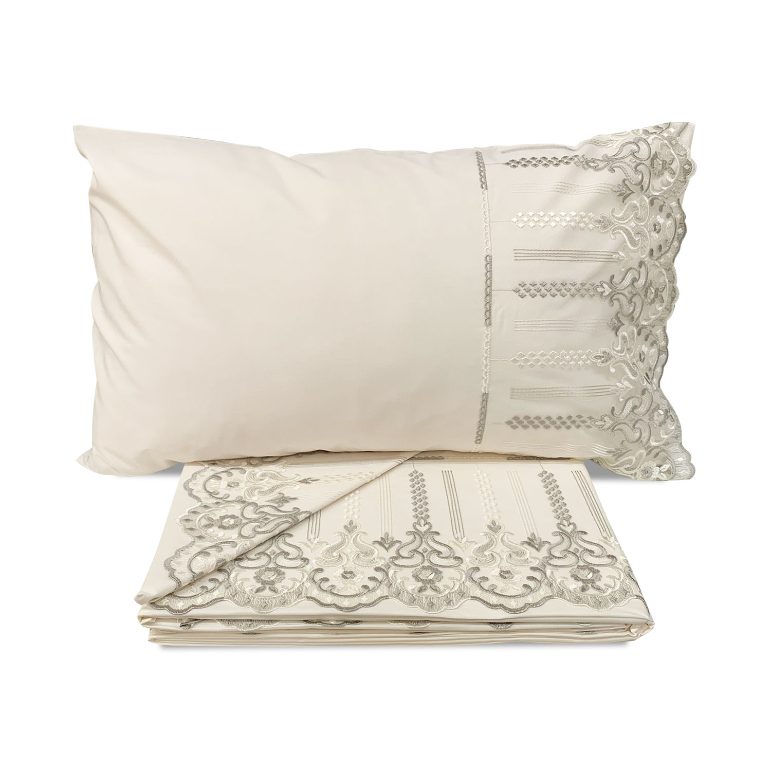 Completo lenzuola in cotone matrimoniale Renato Balestra 2 piazze Priscilla 5552 - Imagen 3 de 6