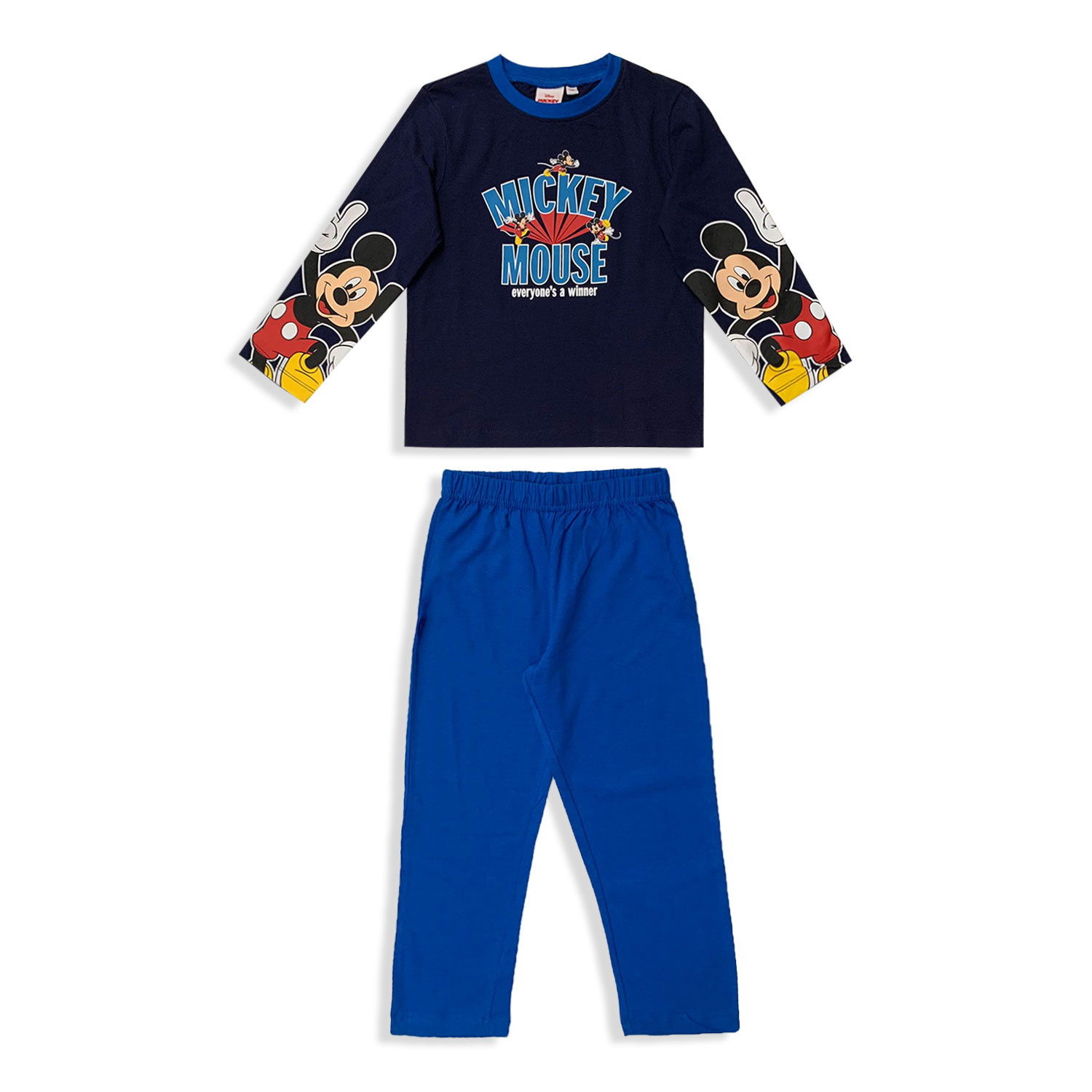 Disney Mickey Mouse Long Sleeve Kids Cotton Pajamas 5572 - Picture 5 of 10