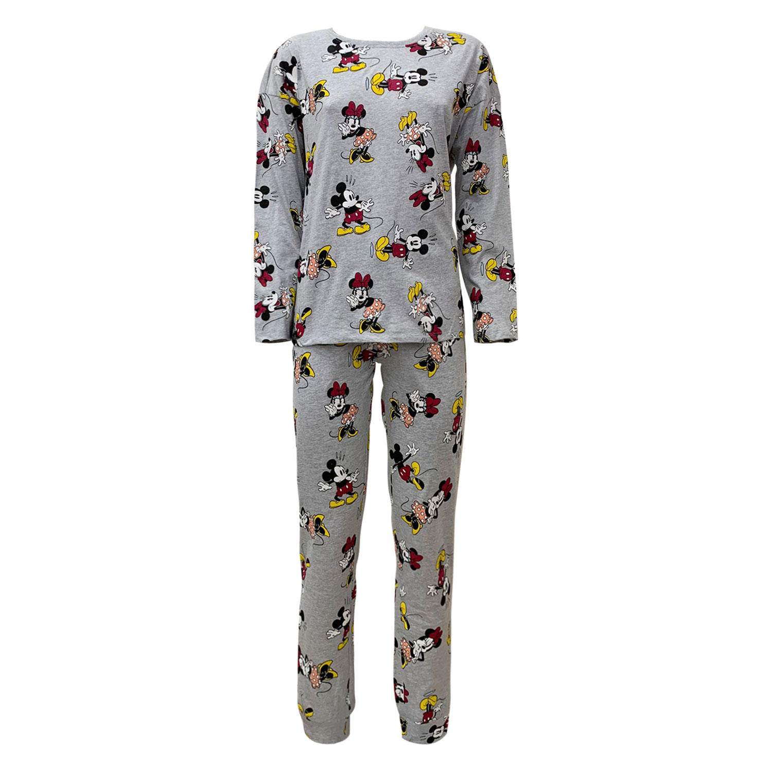 Pigiama lungo donna Disney Minnie Mouse maglia pantalone ragazza in cotone 5693 - Picture 6 of 7
