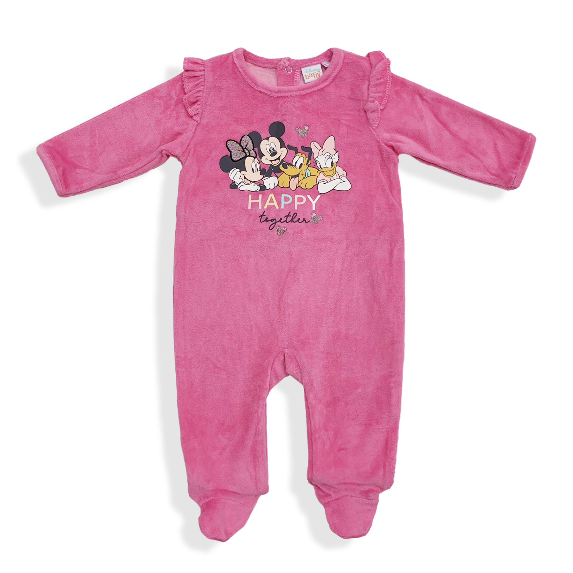 Tutina Disney Pagliaccetto neonato Minnie Mouse Pigiama ciniglia bimba 5934 - Foto 2 di 7