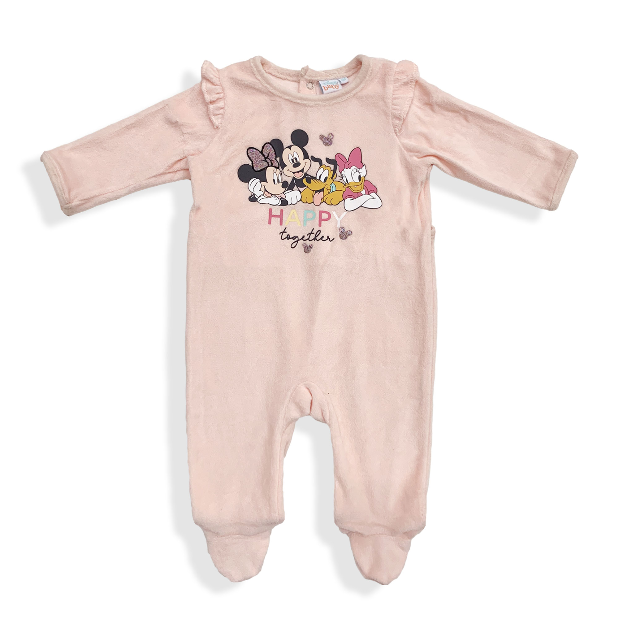 Tutina Disney Pagliaccetto neonato Minnie Mouse Pigiama ciniglia bimba 5934 - Foto 5 di 7