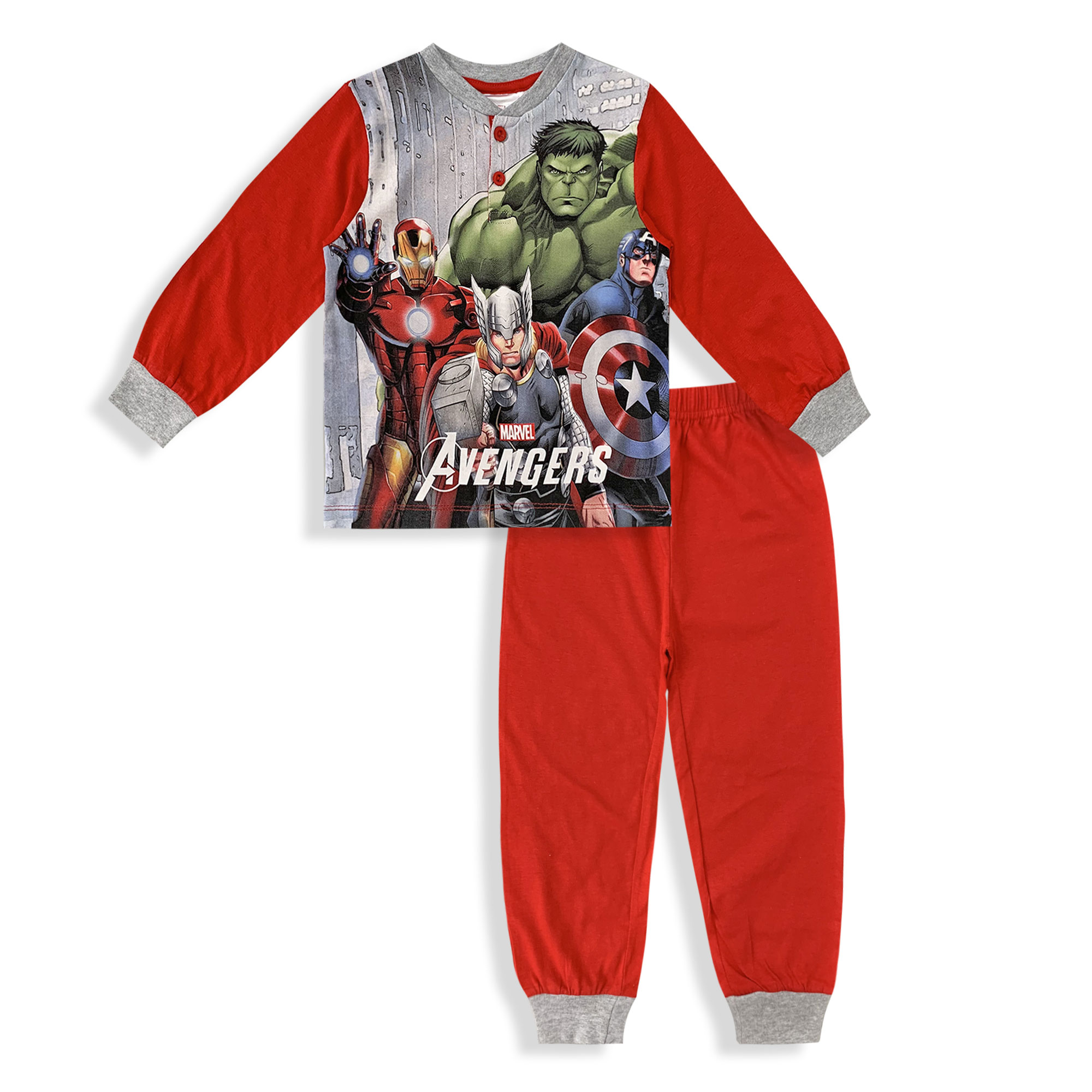 Marvel Avengers Kids Pajamas Cotton Jersey & Long Pants 6079 - Picture 9 of 15