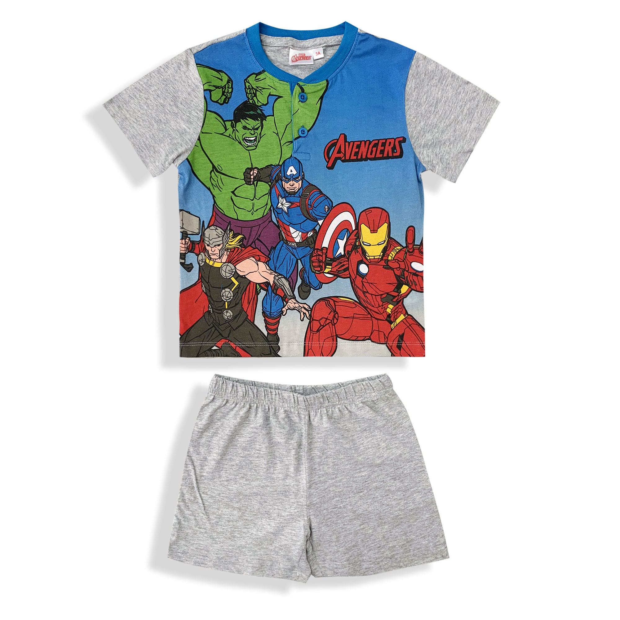 Marvel Avengers Kids Pajamas Summer Cotton Jersey & Shorts 6090 - Picture 2 of 15