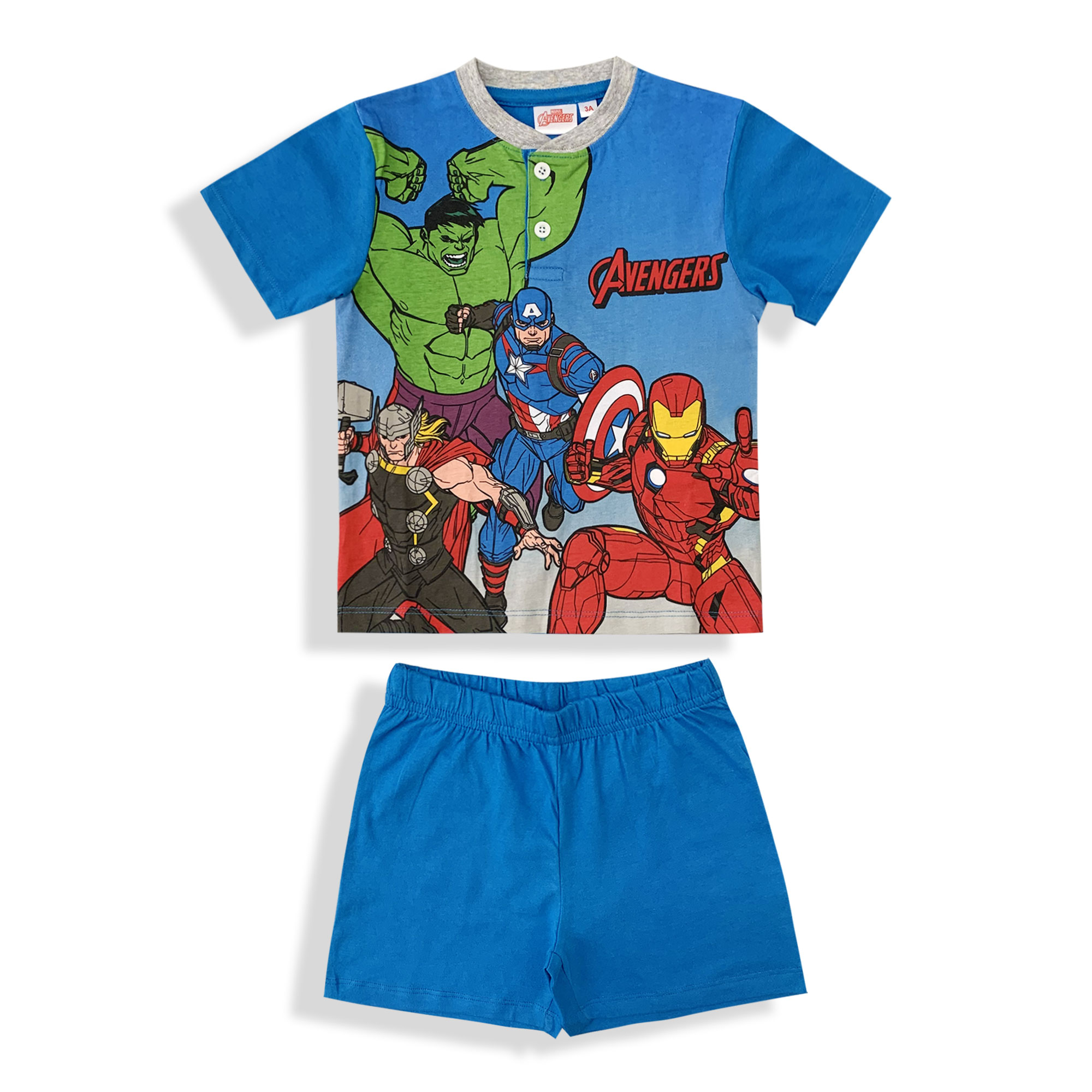 Marvel Avengers Kids Pajamas Summer Cotton Jersey & Shorts 6090 - Picture 9 of 15