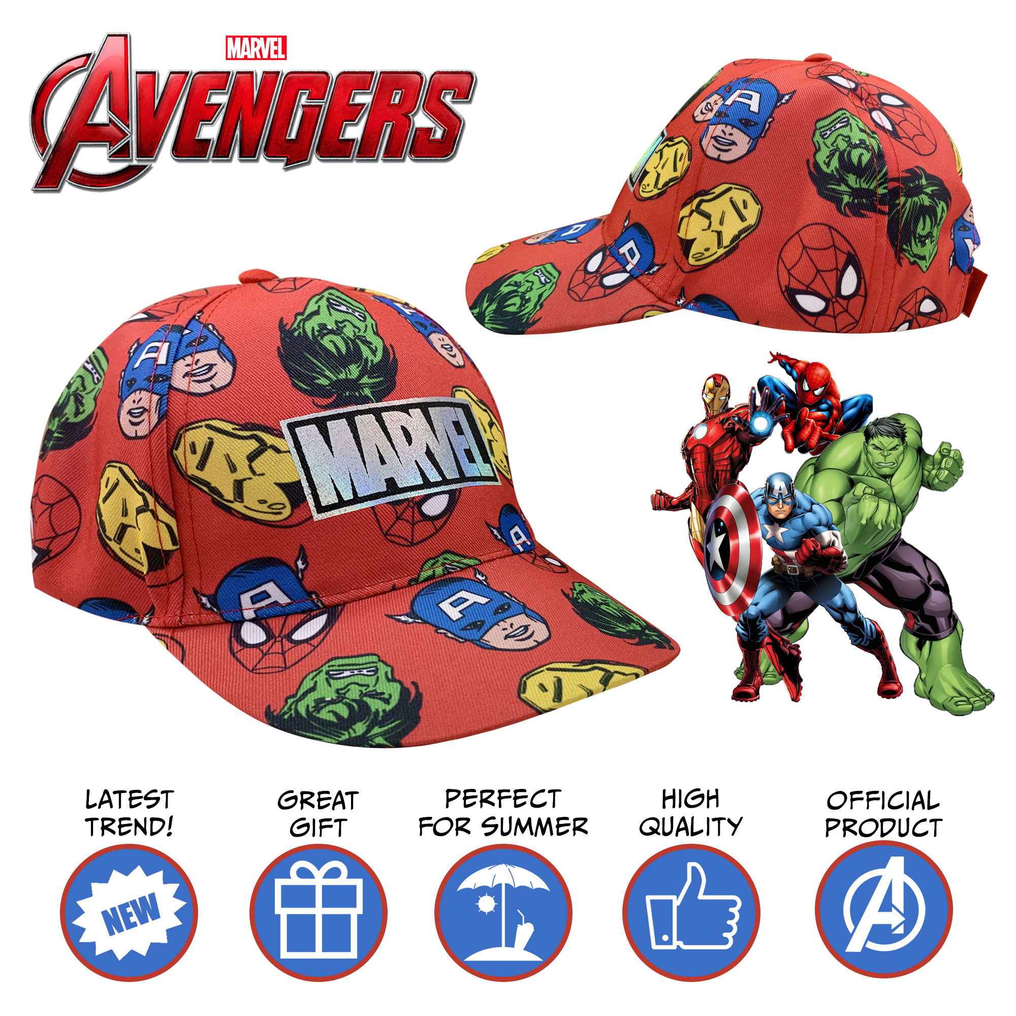 Cappellino per bambino ufficiale Marvel Avengers berretto con visiera 6169 - Picture 6 of 15