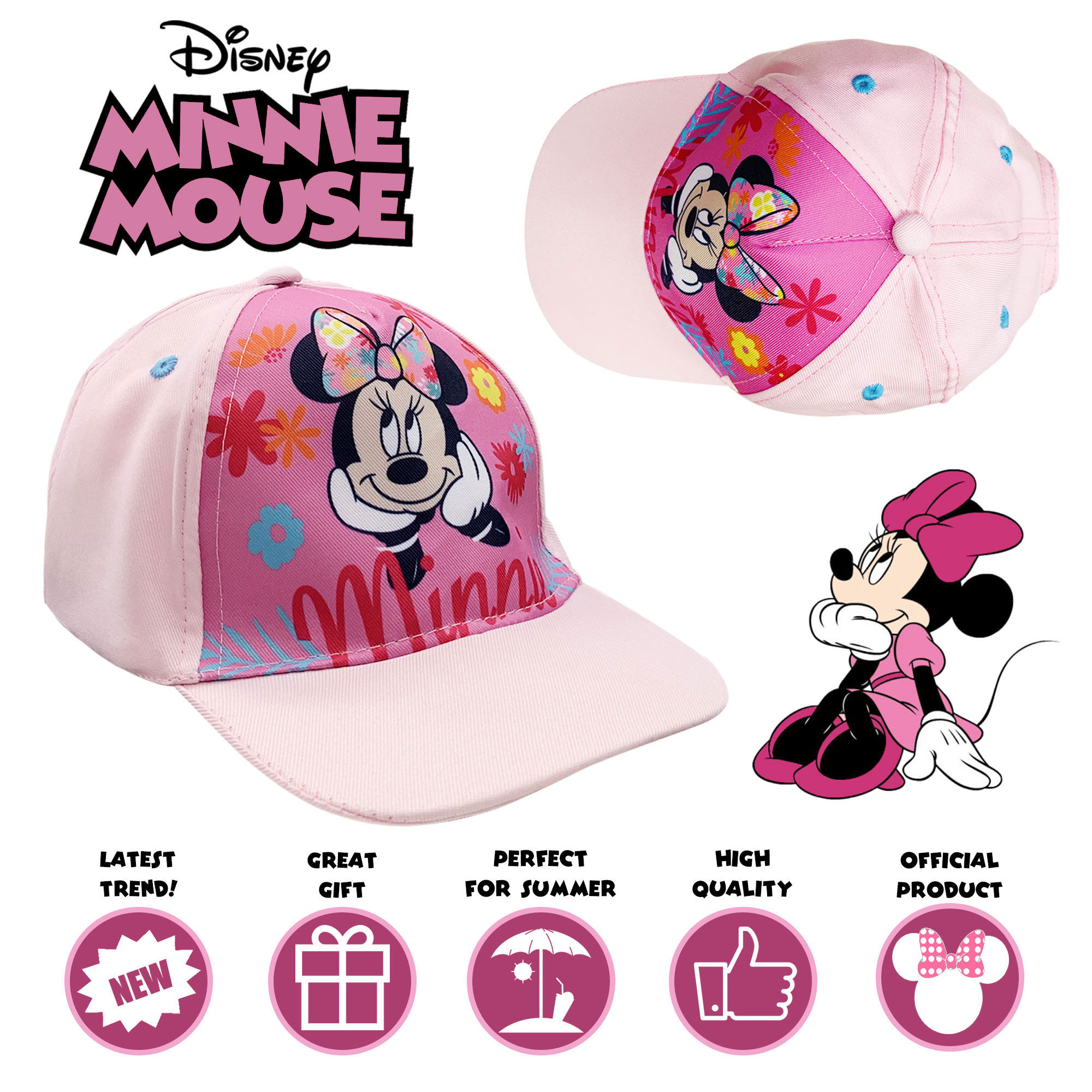 Disney Baby Minnie Mouse Girls Hat Baseball Cap 6174 - Picture 15 of 24