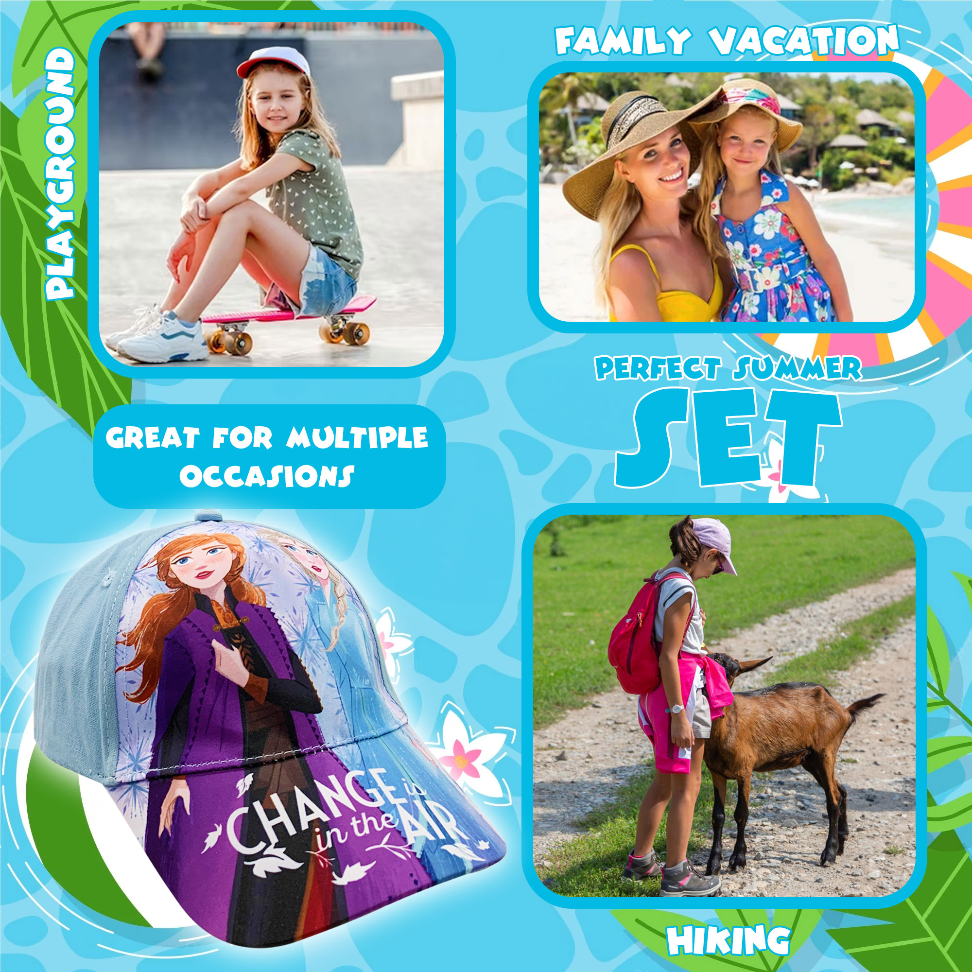 Cappellino per bambina Disney Frozen Elsa e Anna berretto baseball 6176 - Picture 17 of 24