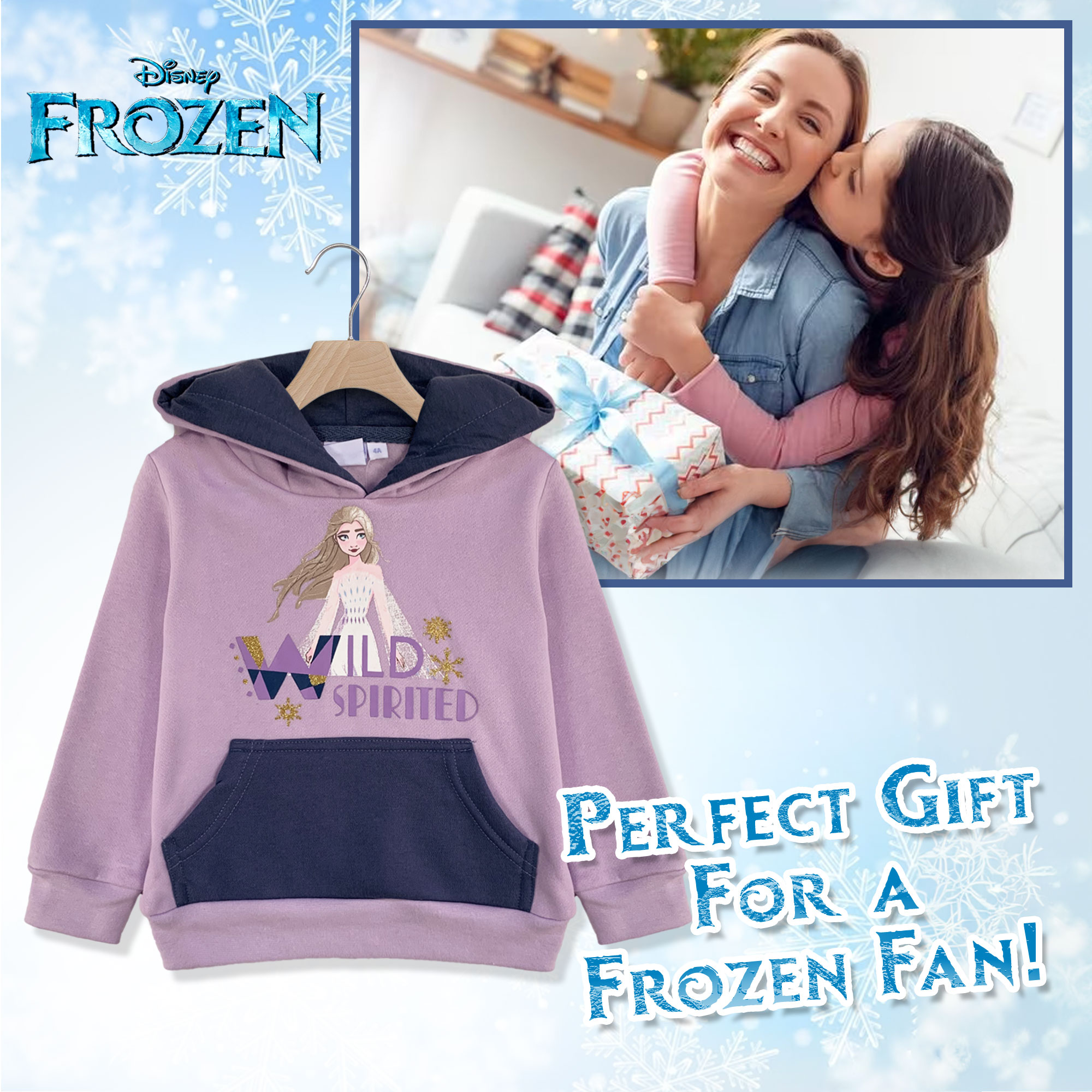 Disney Frozen Elsa Girls Long Sleeve Hoodie Girl 6263 - Picture 12 of 13