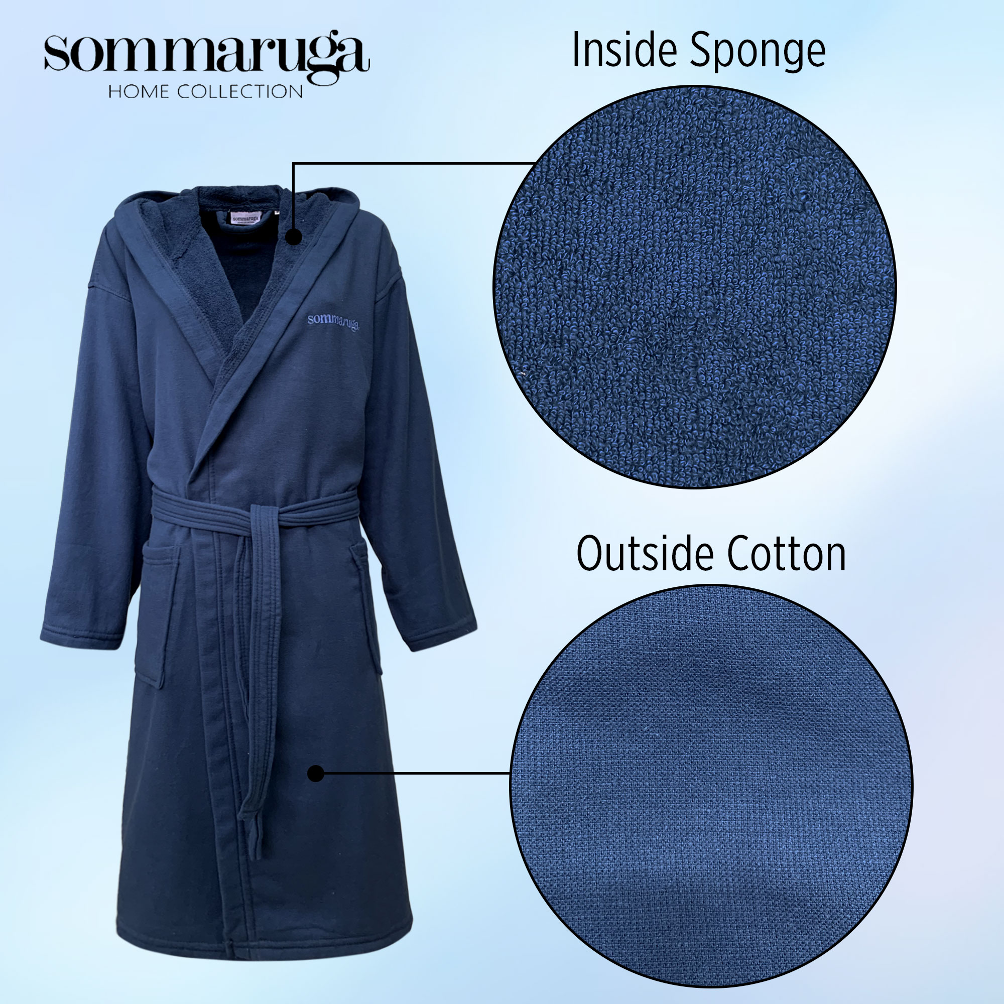 Sommaruga Unisex Herren Damen Micro Frottee Bademantel Baumwolle Reise 6419 - Bild 4 von 69