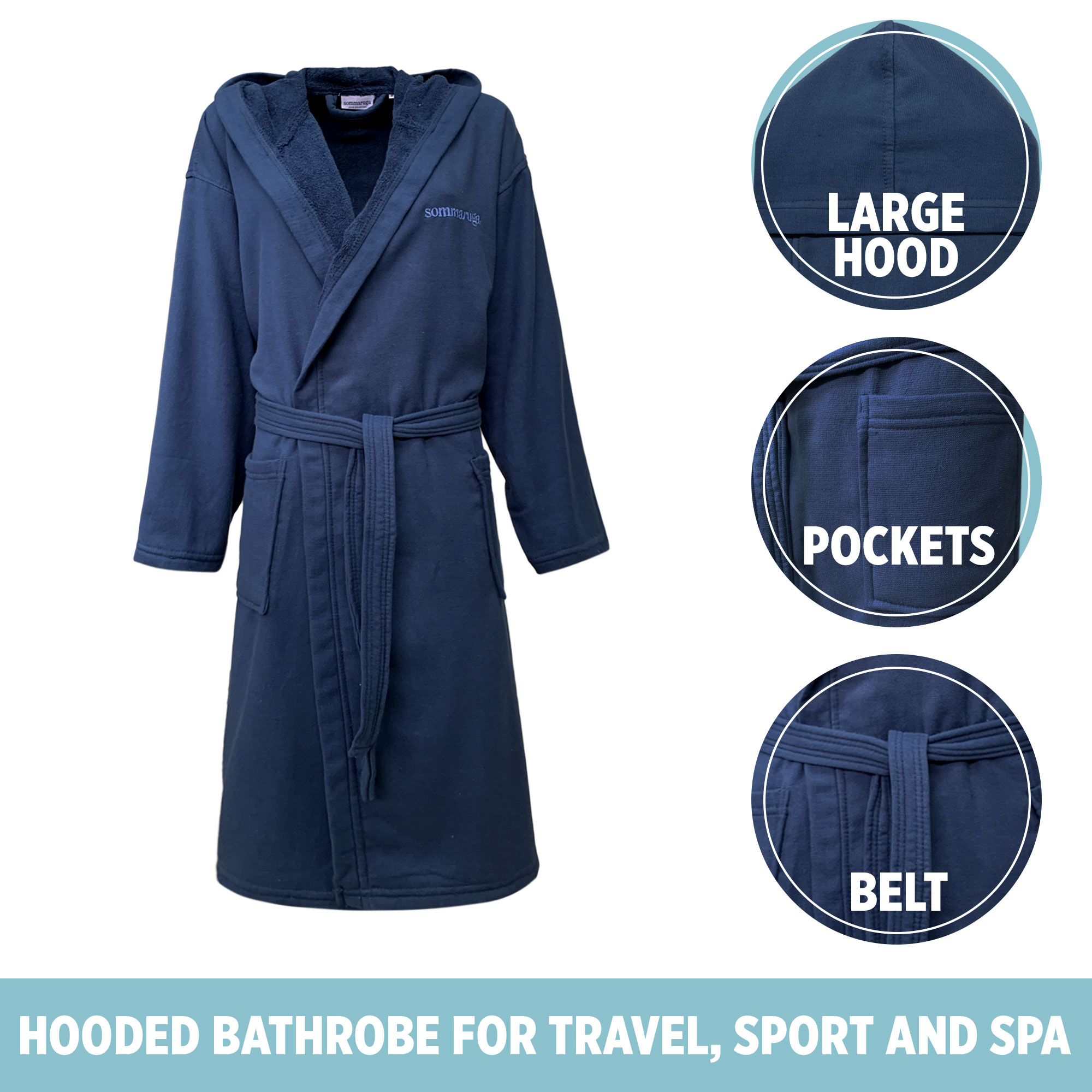 Sommaruga Unisex Herren Damen Micro Frottee Bademantel Baumwolle Reise 6419 - Bild 6 von 69