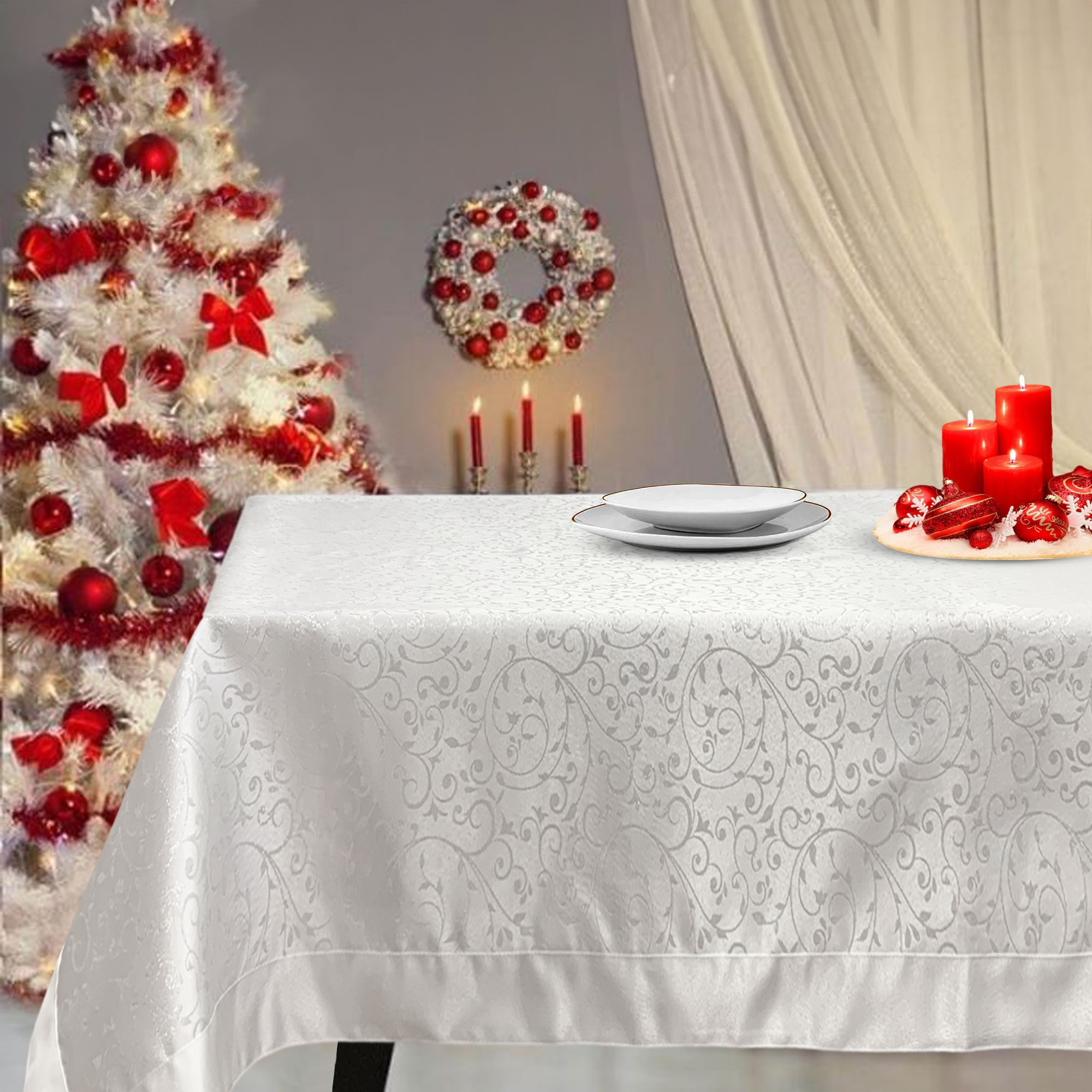 Tovaglia Natalizia lurex antimacchia idrorepellente Preziosa Home 12 posti 6523 - Foto 4 di 10