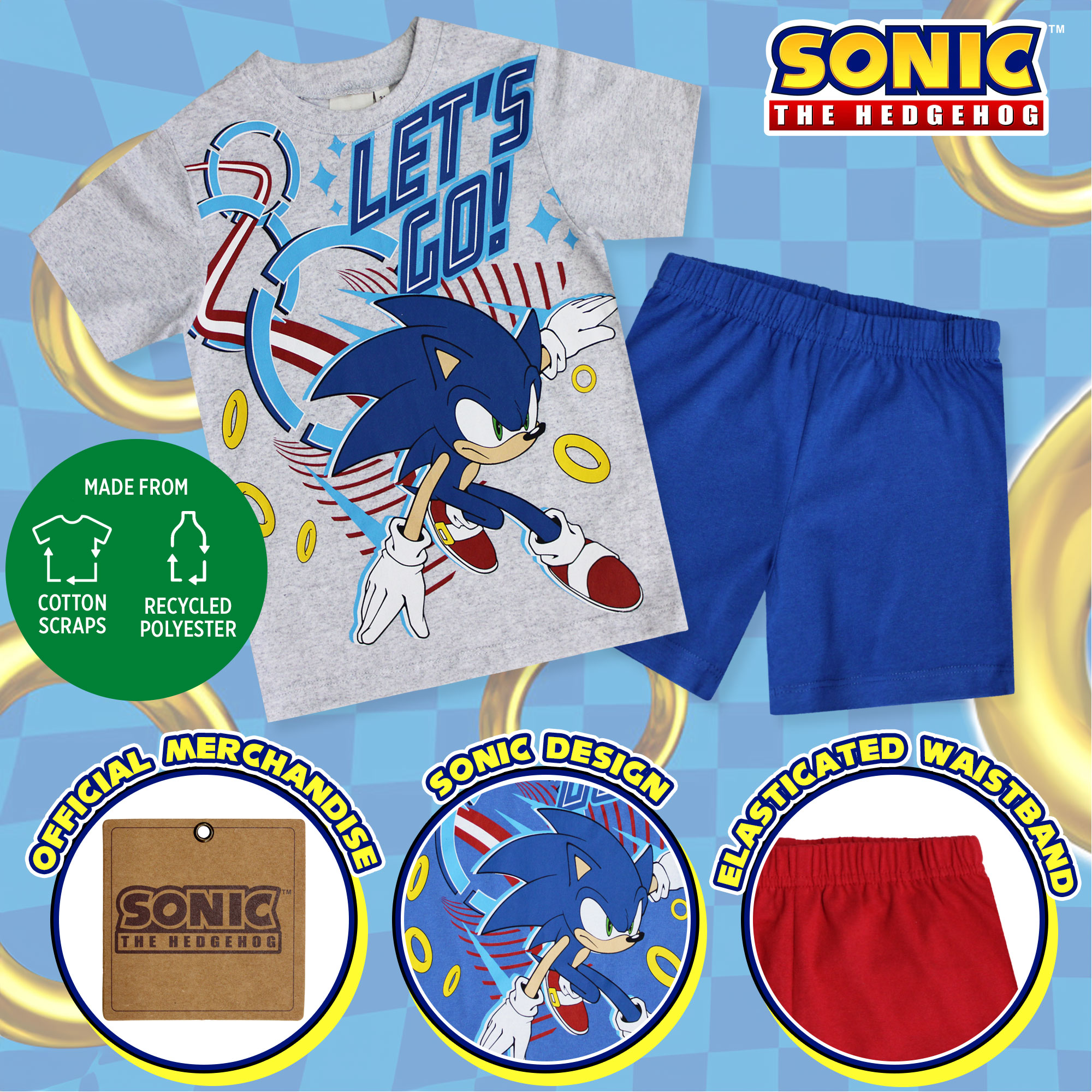 Tuta Sonic Bambino 5 Anni Sonic The Hedgehog Pigiama A Maniche Lunghe Per Ragazzi Blu 5-6 Pigiama Ragazzo Corto - 13