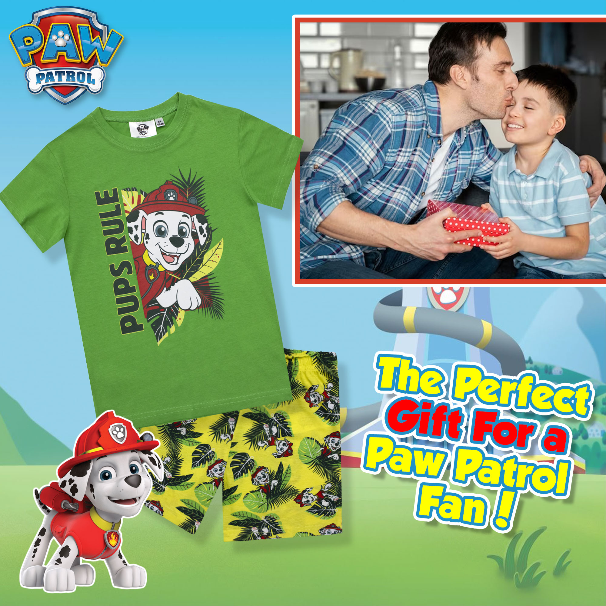 Paw Patrol Kids Pajamas Summer Cotton T-Shirt & Shorts 6784 - Picture 12 of 13