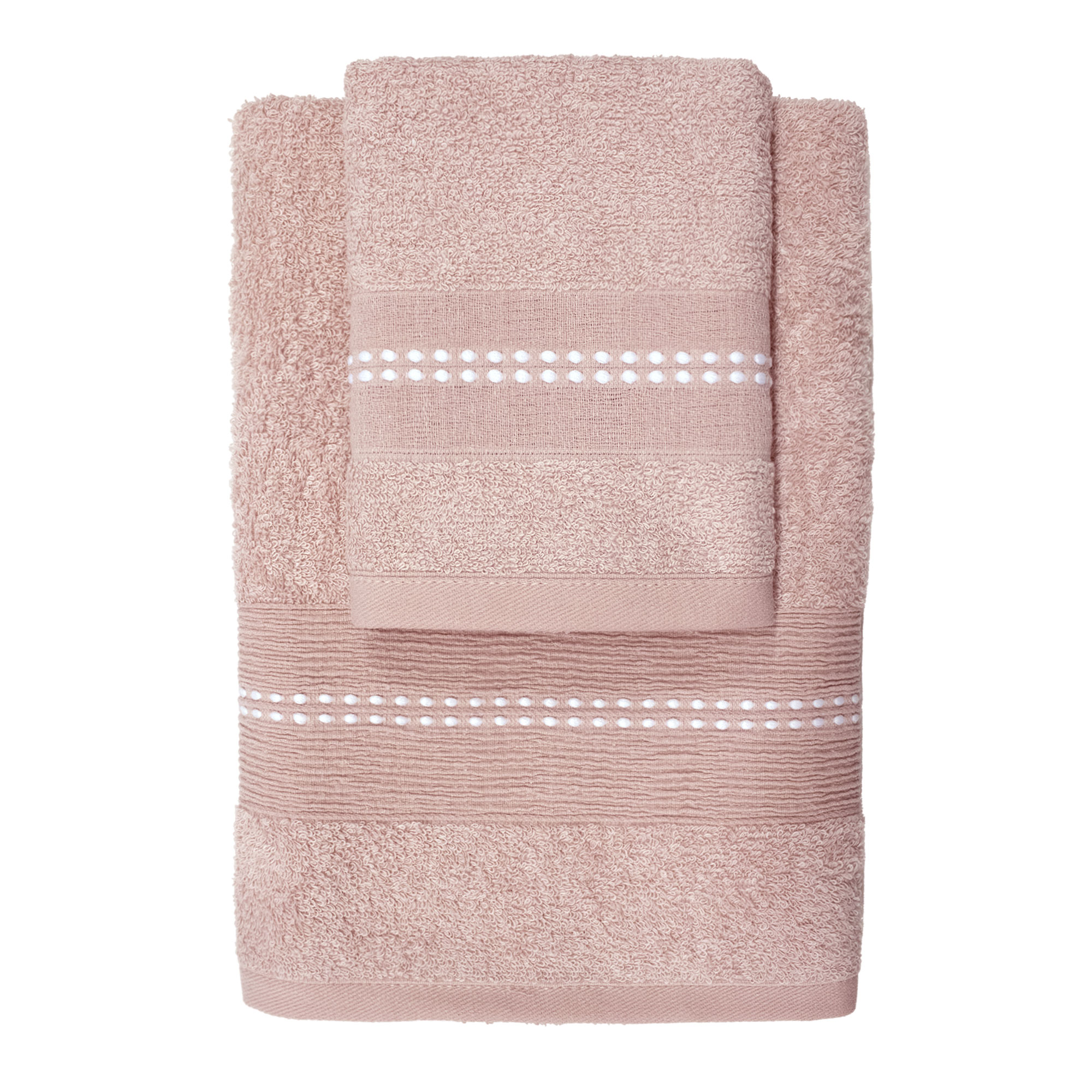 Asciugamani bagno Set 1+1 in spugna bordo lavorato Viso e Ospite 6844 - Foto 8 di 31