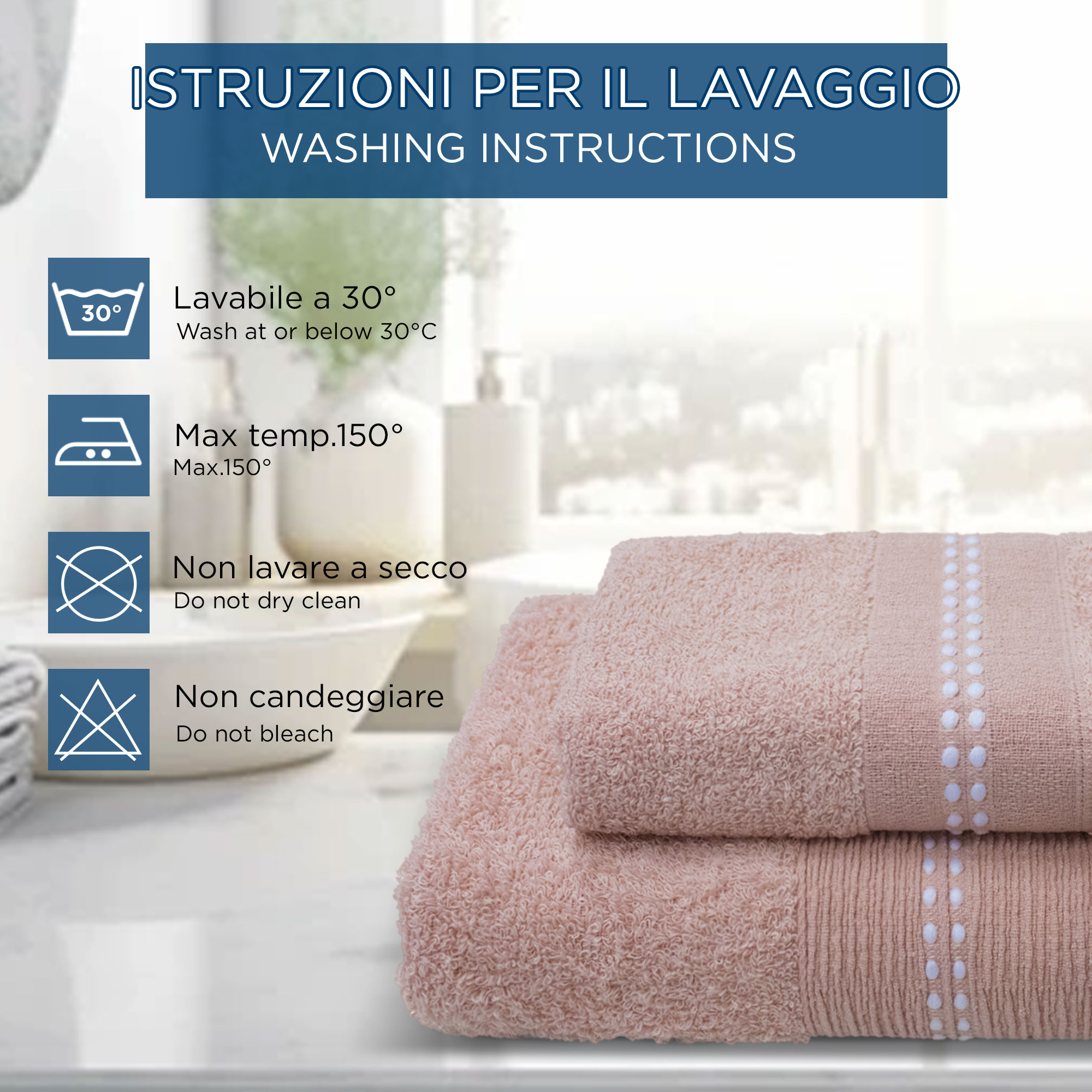 Asciugamani bagno Set 1+1 in spugna bordo lavorato Viso e Ospite 6844 - Foto 10 di 31