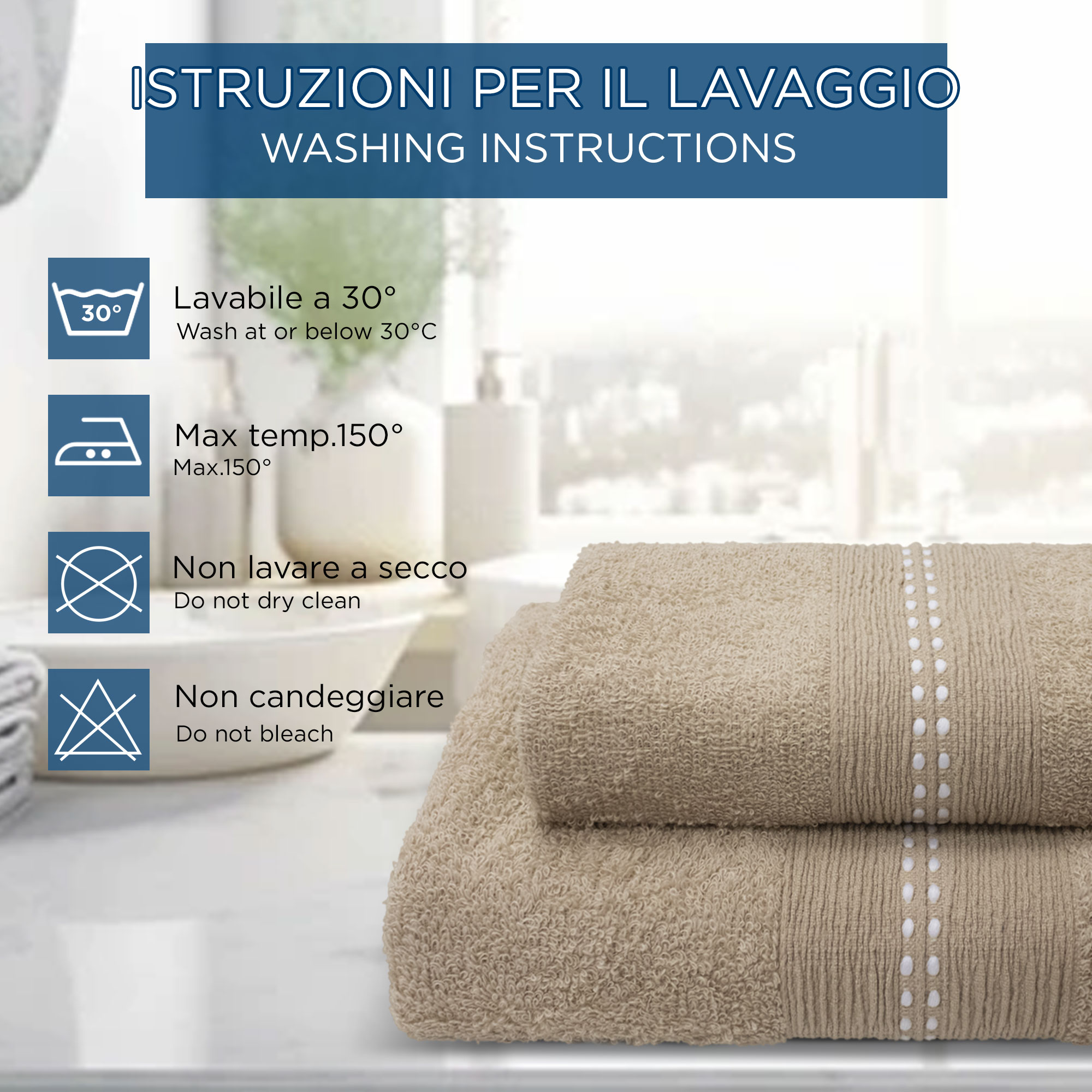 Asciugamani bagno Set 1+1 in spugna bordo lavorato Viso e Ospite 6844 - Foto 25 di 31