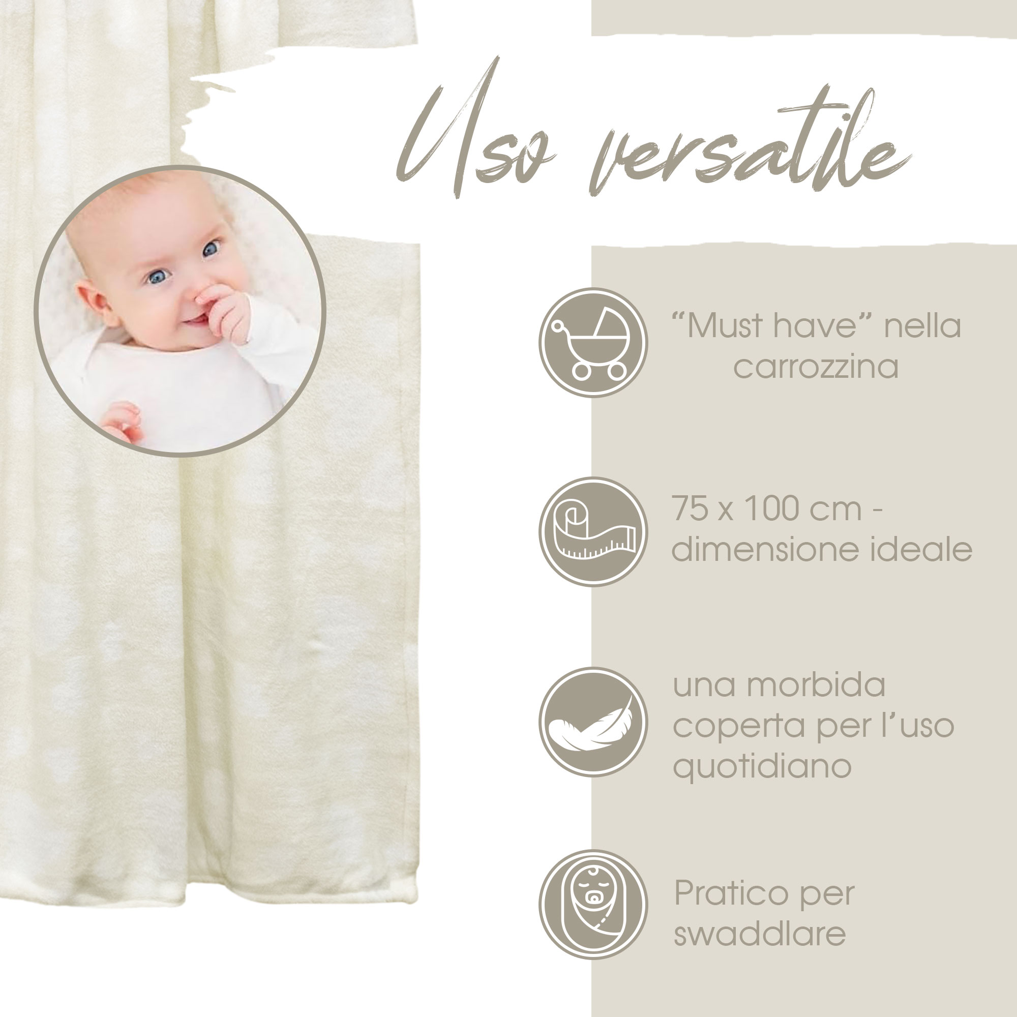 Copertina Neonato Culla Carrozzina coperta pile stampata 75x100cm bambini 6855 - Picture 15 of 22
