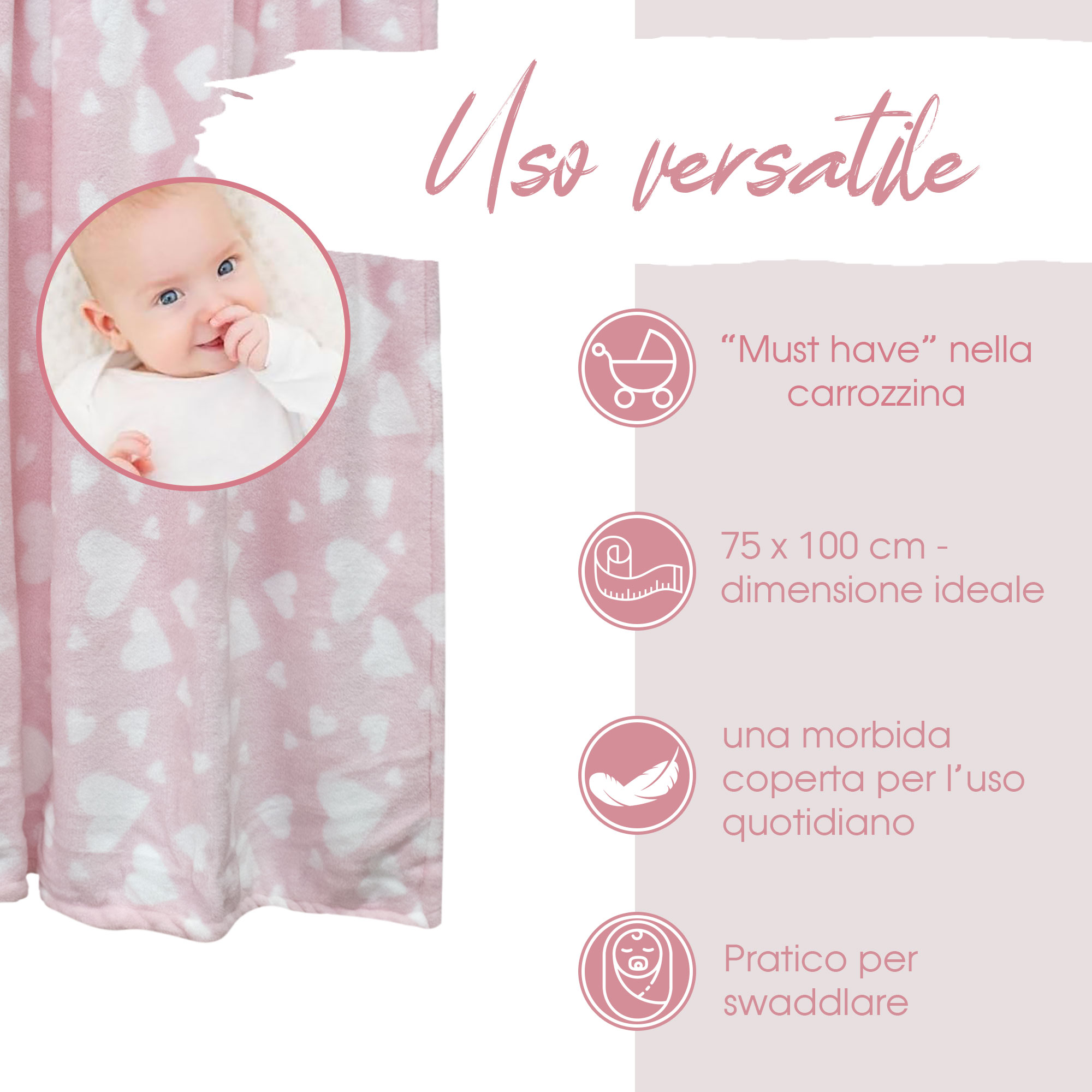 Copertina Neonato Culla Carrozzina coperta pile stampata 75x100cm bambini 6855 - Picture 22 of 22