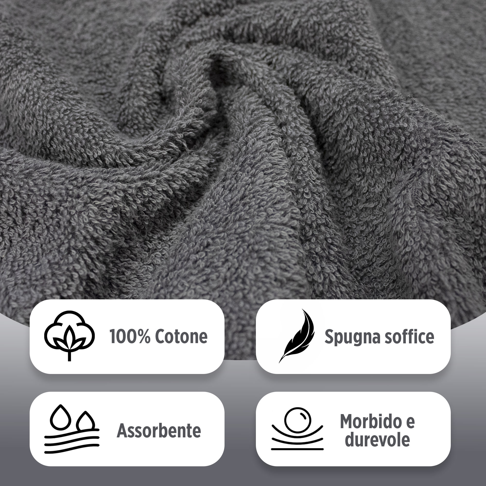 Completo bagno asciugamani accappatoi set uomo donna in spugna di cotone 6856 - Foto 4 di 16