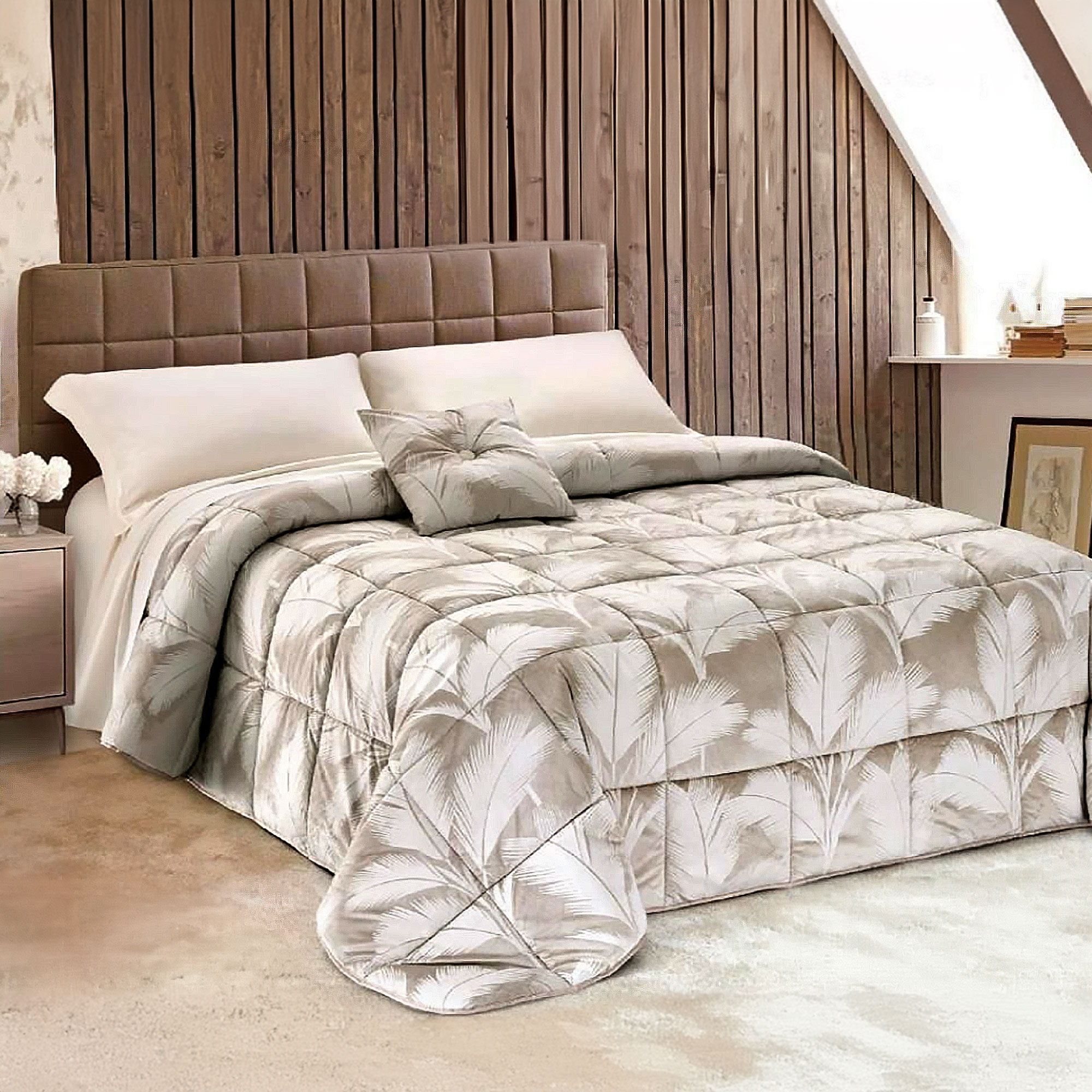 Trapunta invernale matrimoniale in velluto Jacquard con cuscino arredo 6857 - Imagen 16 de 19