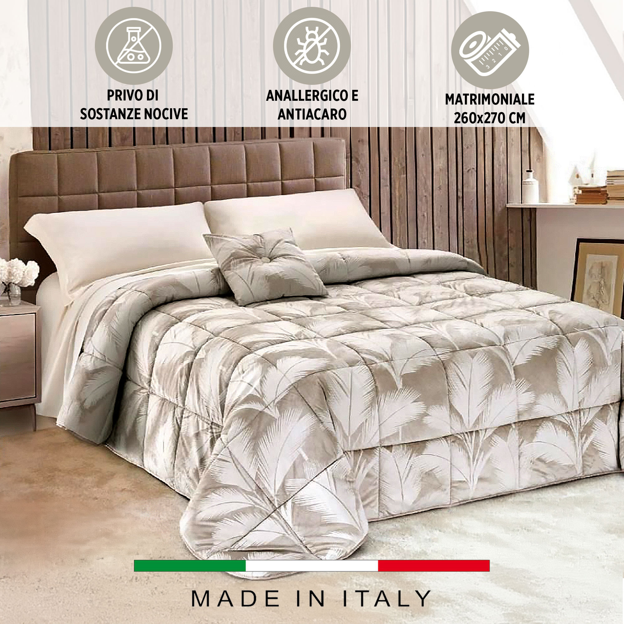 Trapunta invernale matrimoniale in velluto Jacquard con cuscino arredo 6857 - Imagen 18 de 19