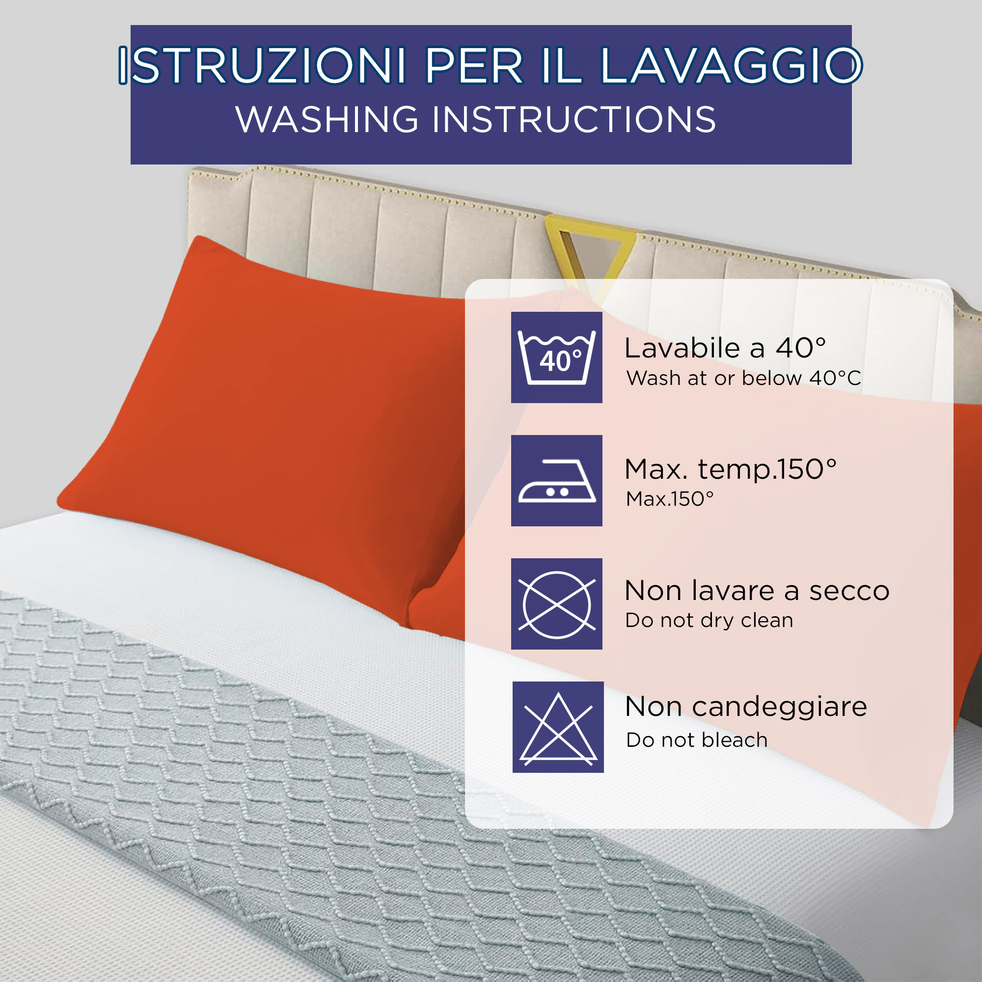 Coppia federe cuscini letto Copricuscini per guanciale in tinta unita 6860 - Imagen 5 de 89